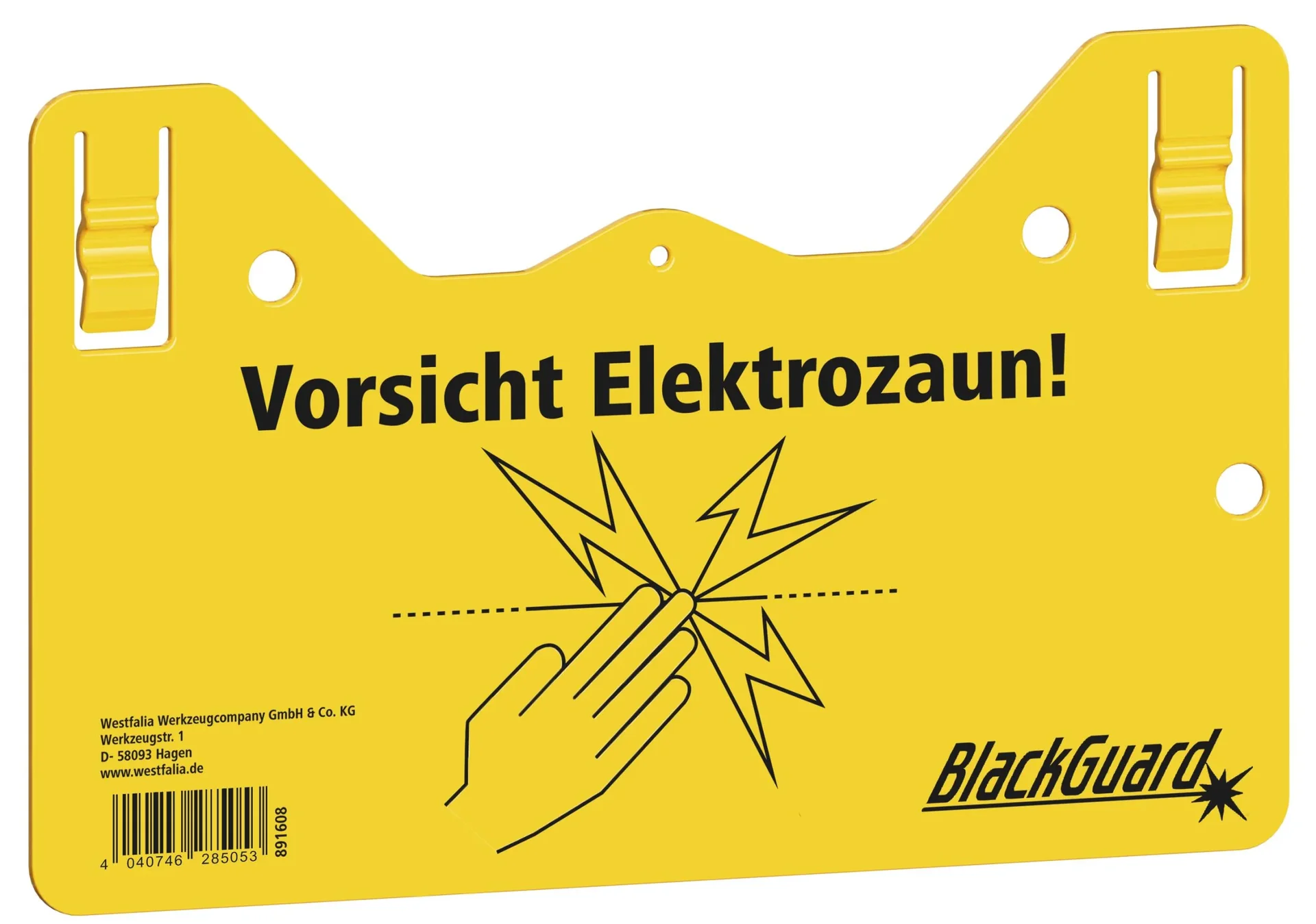 Warnschild hook - in DE/EN 2-seitig bedruckt 5er Set - 0
