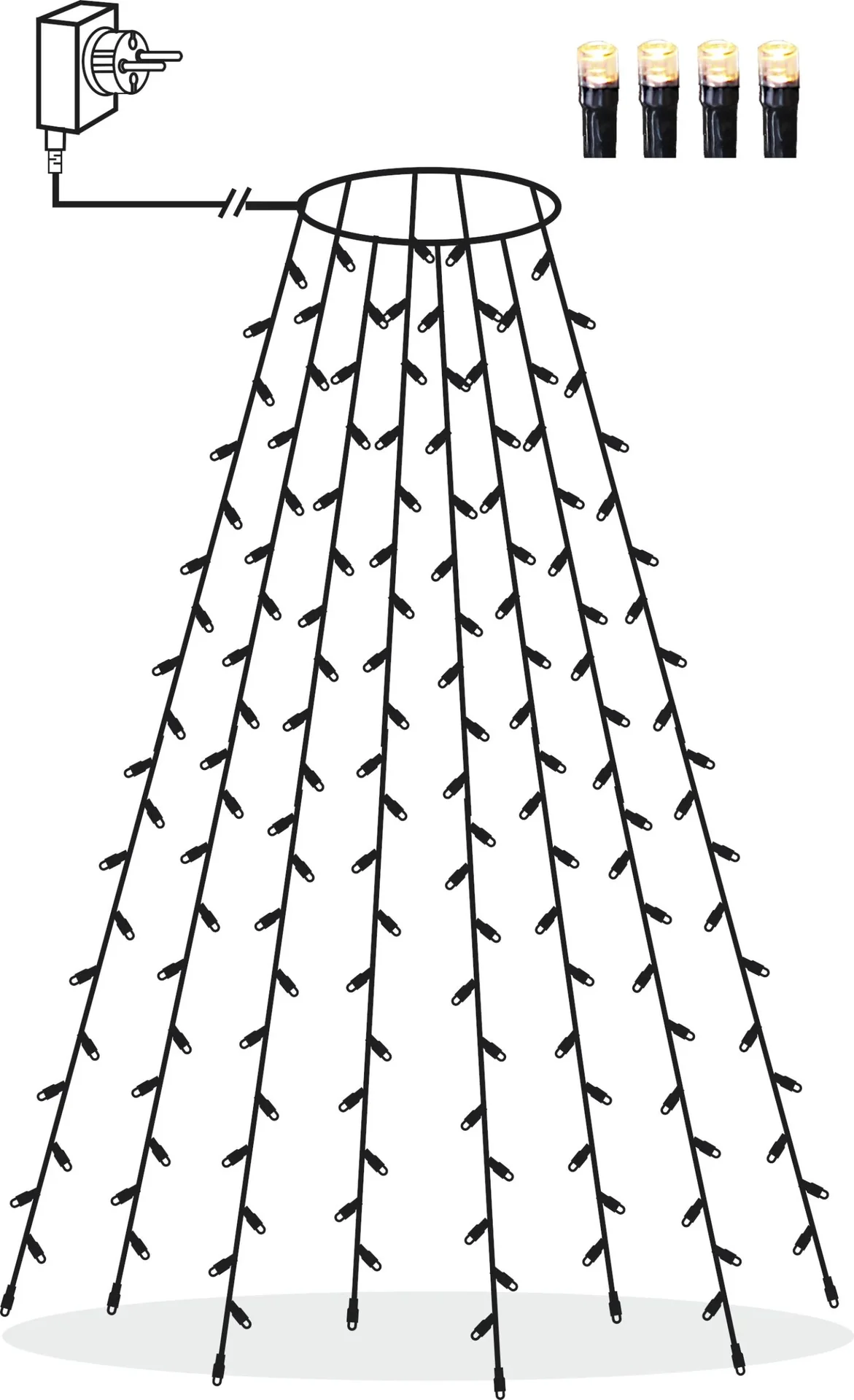 Lichterschnüre mit 160 LEDs für den Innen- und Außenbereich - 3