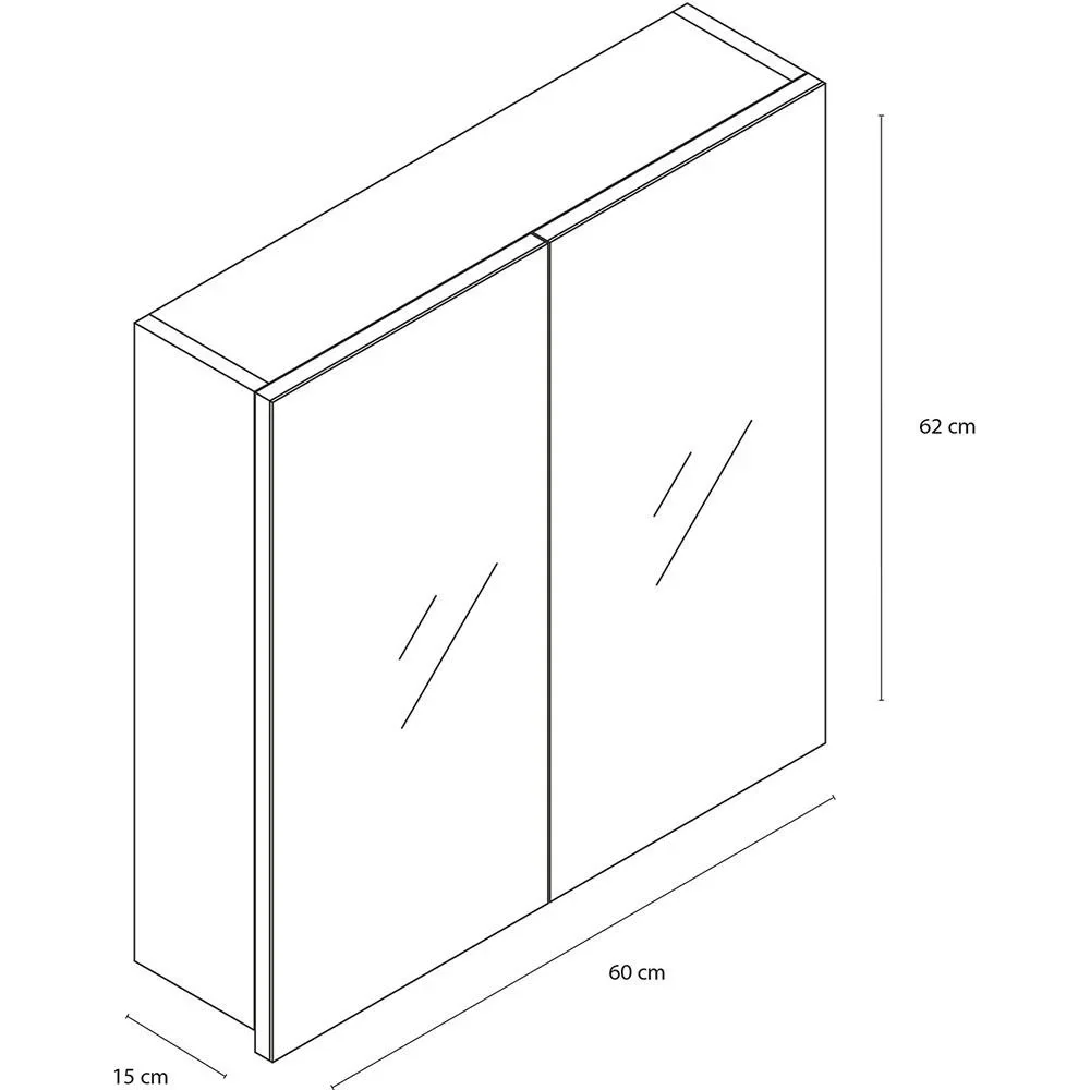 Concept Spiegelschrank 60cm Weiss fsc - 0