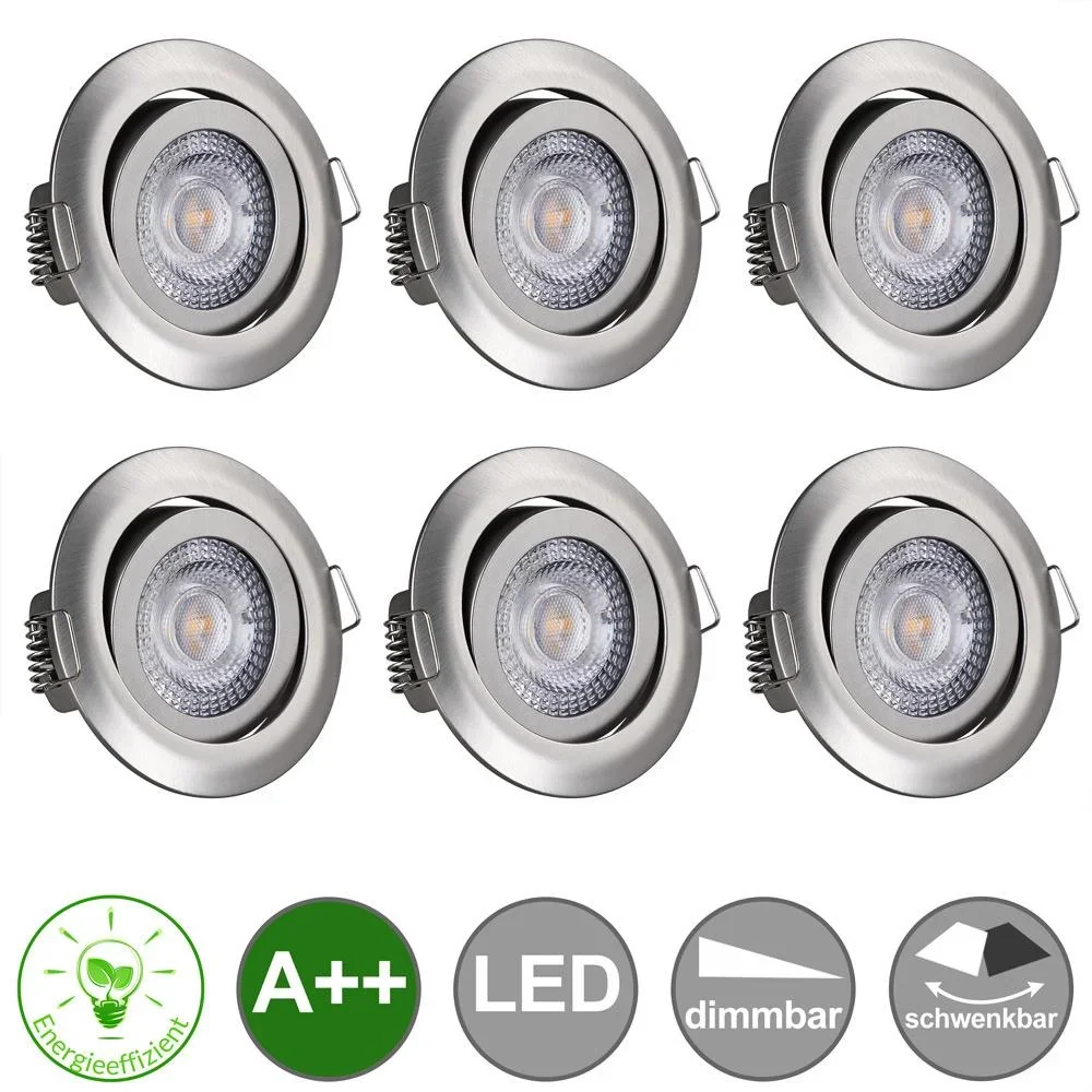 LED-Downlight Krog 6-teiliges Set Nickel - 4