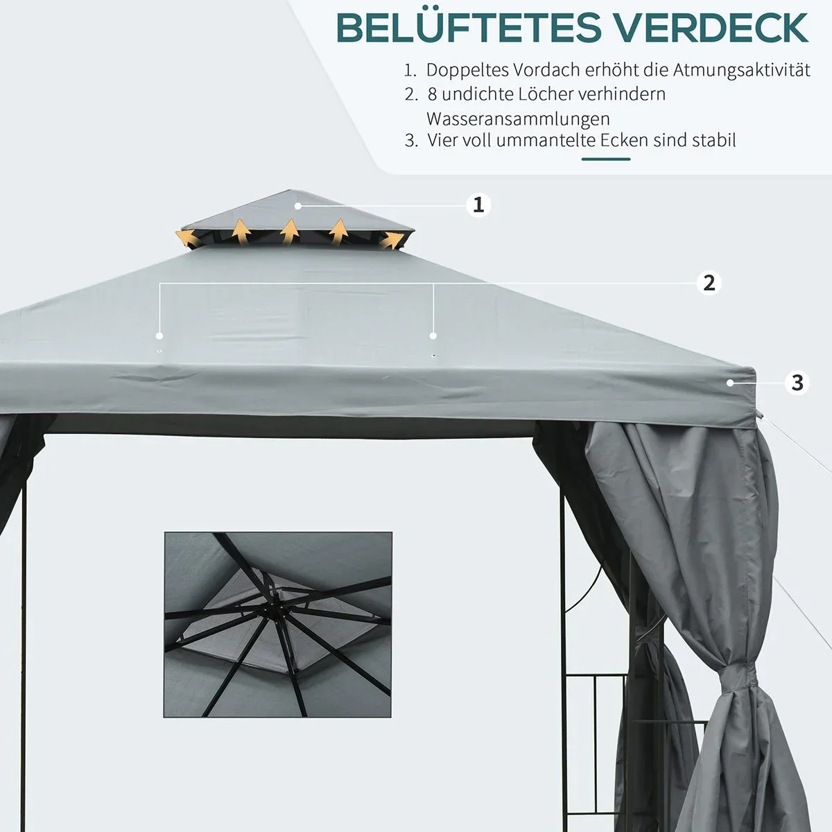 Gartenpavillon Pavillon ca. 3 x 3 - 2