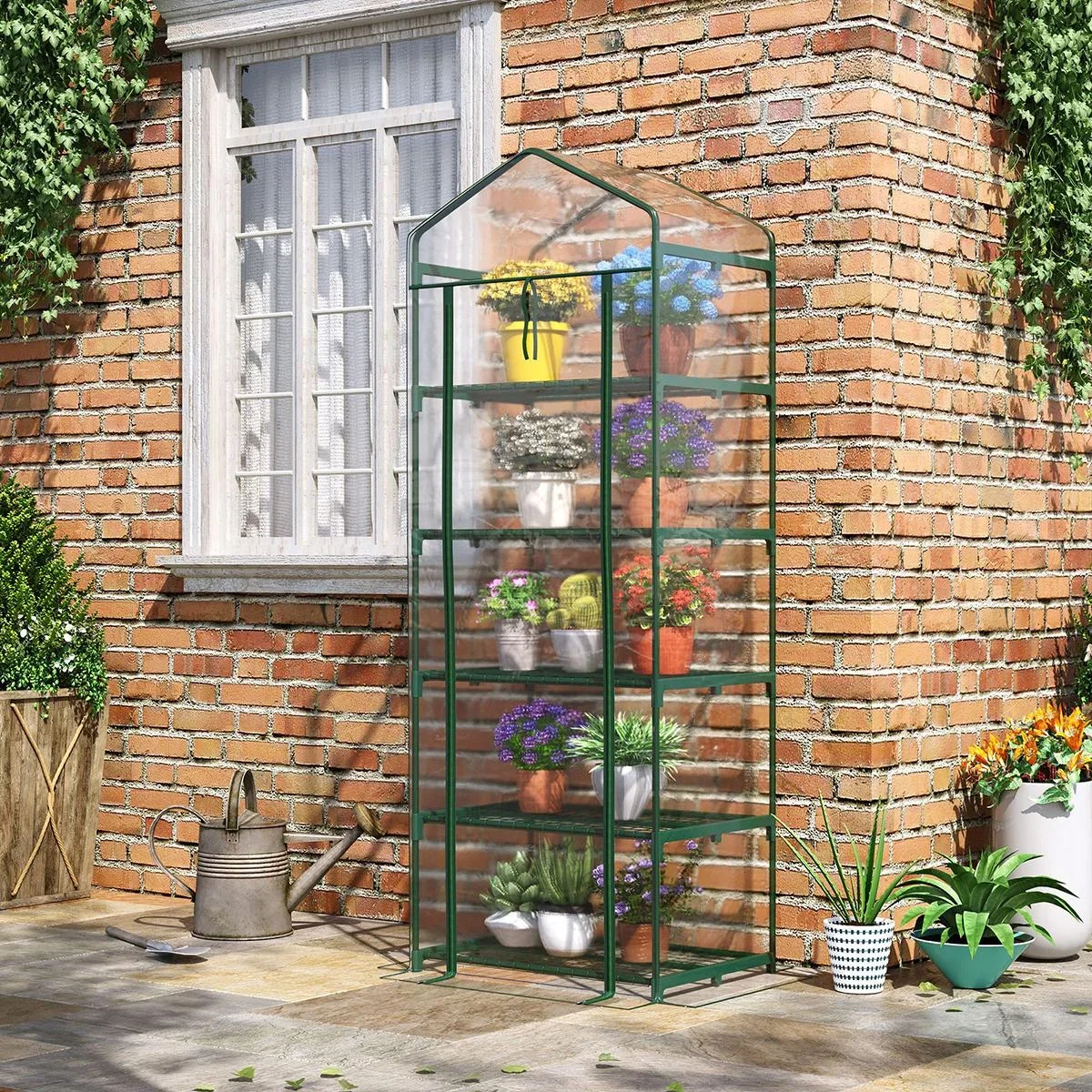 Poly-Gewächshaus mini - 5 Ebenen - 69 x 49 x 193 cm - 1