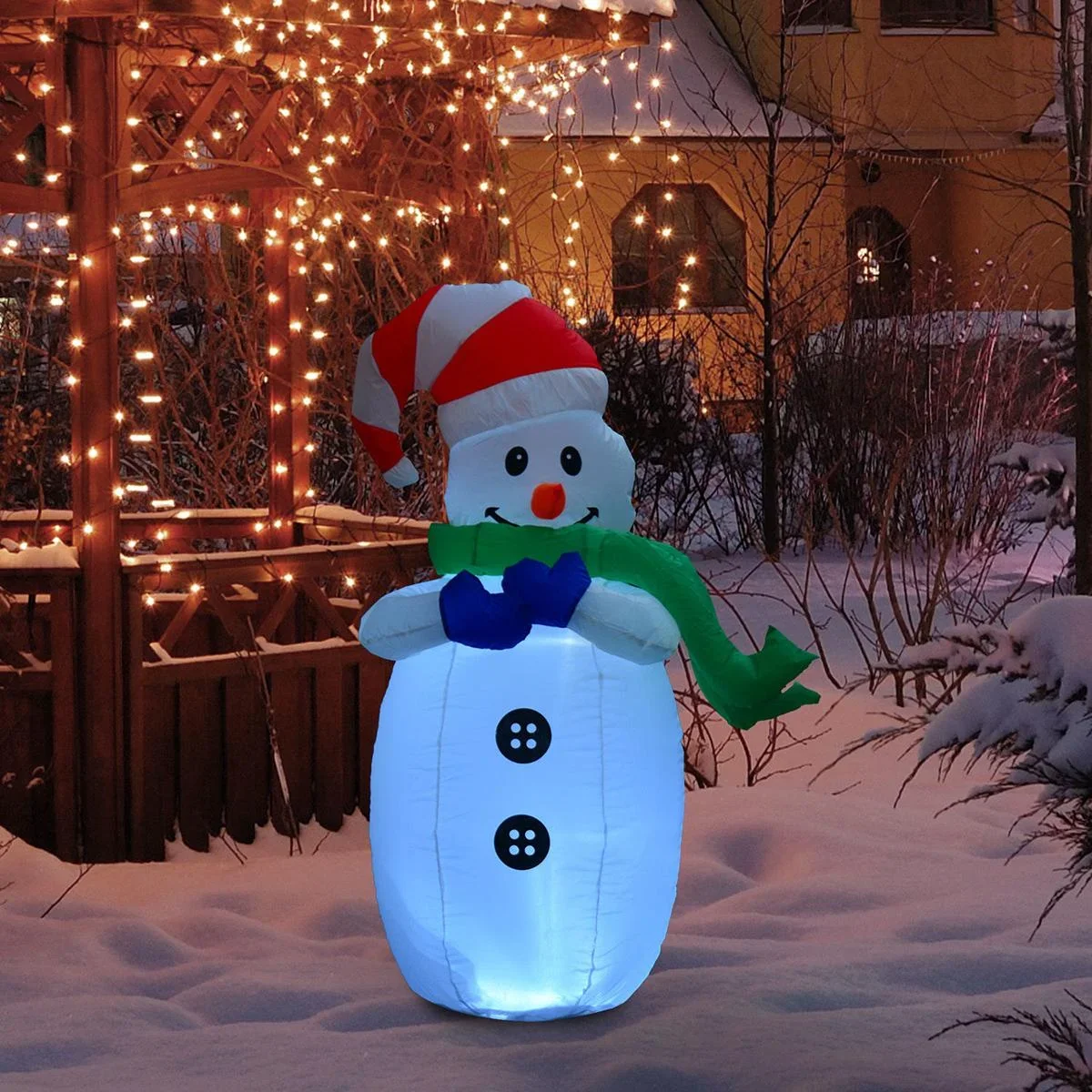 LED Schneemann aufblasbar warmweiß - 0