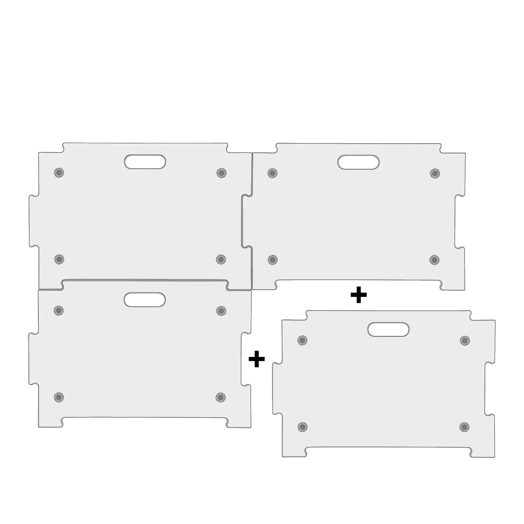 Transporthilfe MM 1382, 59 x 39 x 11 cm, kombinierbar, harte Rollen Ø 75 mm, Rollenlager, Birke FSC®, Tragkraft 250 kg - 0