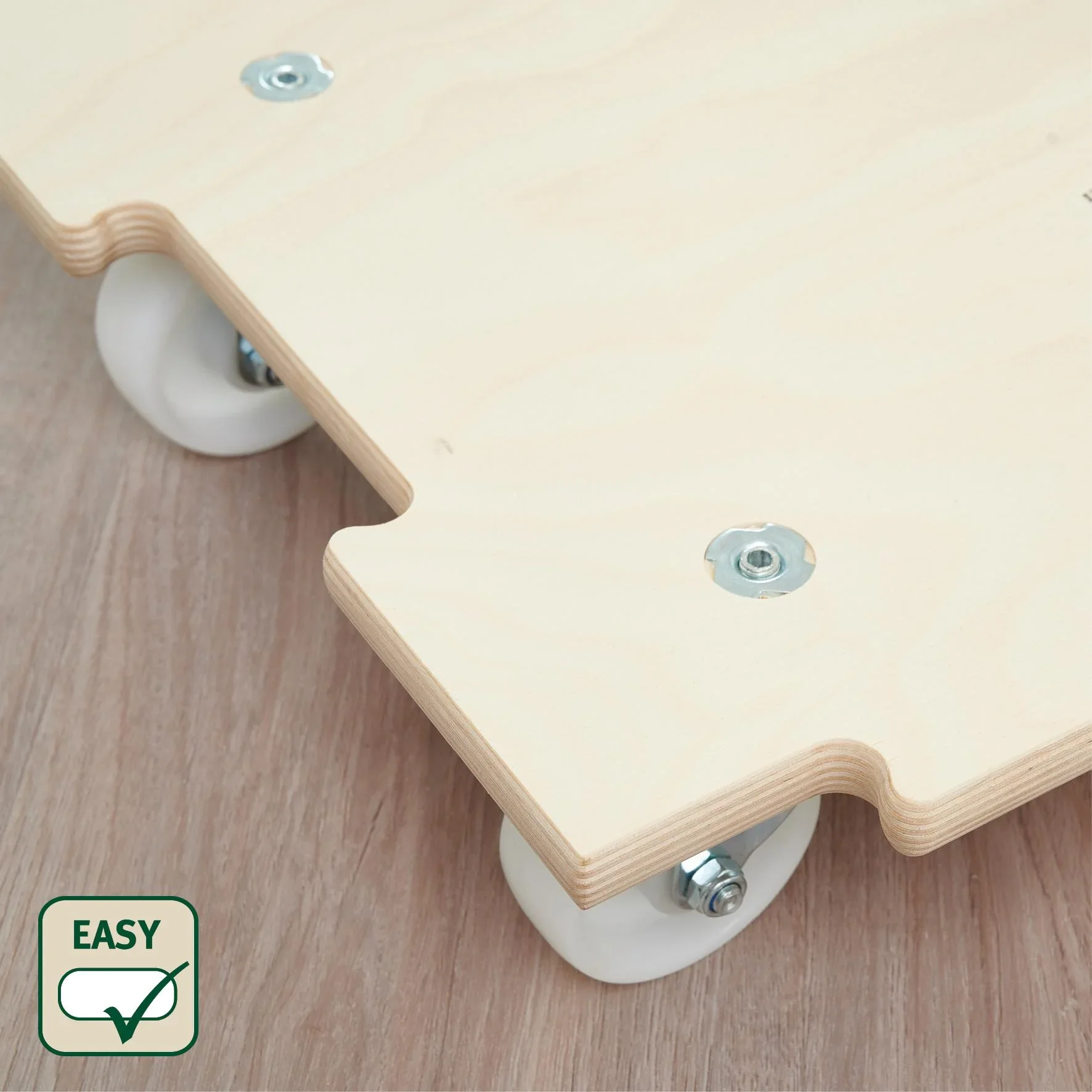 Transporthilfe MM 1382, 59 x 39 x 11 cm, kombinierbar, harte Rollen Ø 75 mm, Rollenlager, Birke FSC®, Tragkraft 250 kg - 3