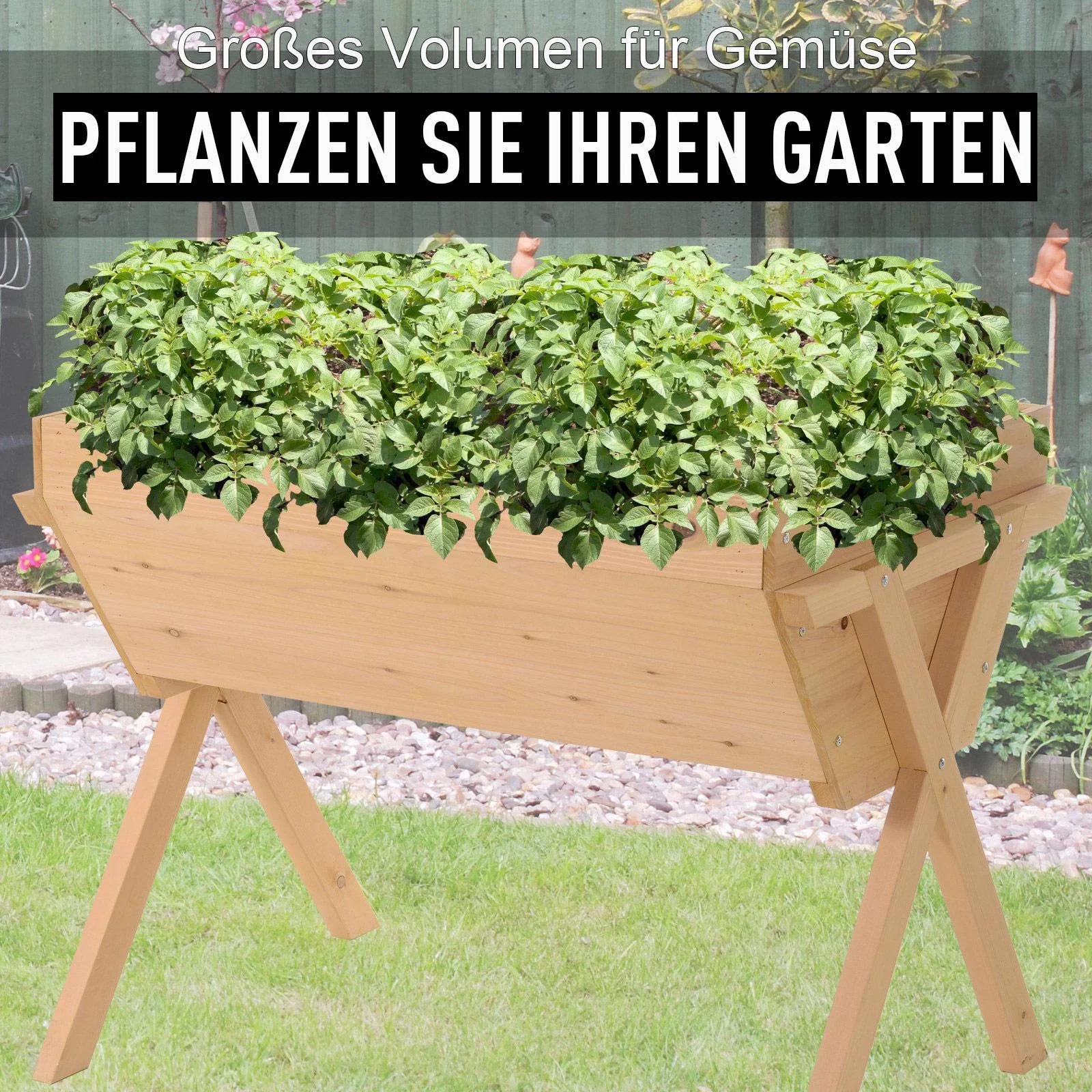 Hochbeet mit Vliesstofftuch - 0