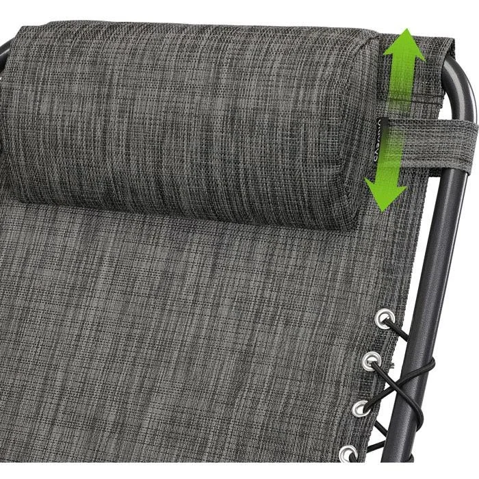 Luxusliege anthrazit 165x65x113cm - 3