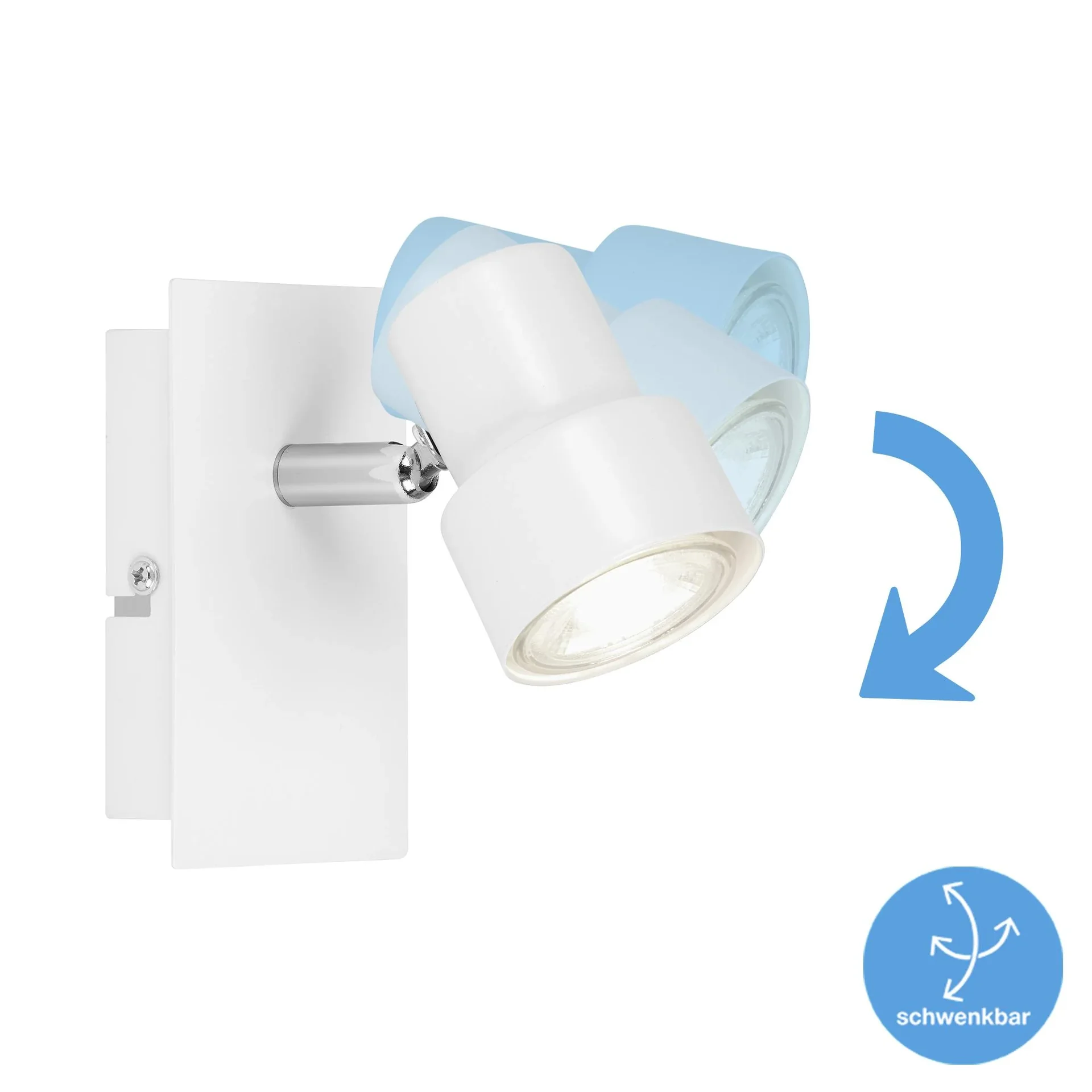 LED Wand- und Deckenleuchte, 12 cm, 460 Lumen, GU10/5 Watt, weiß - 6