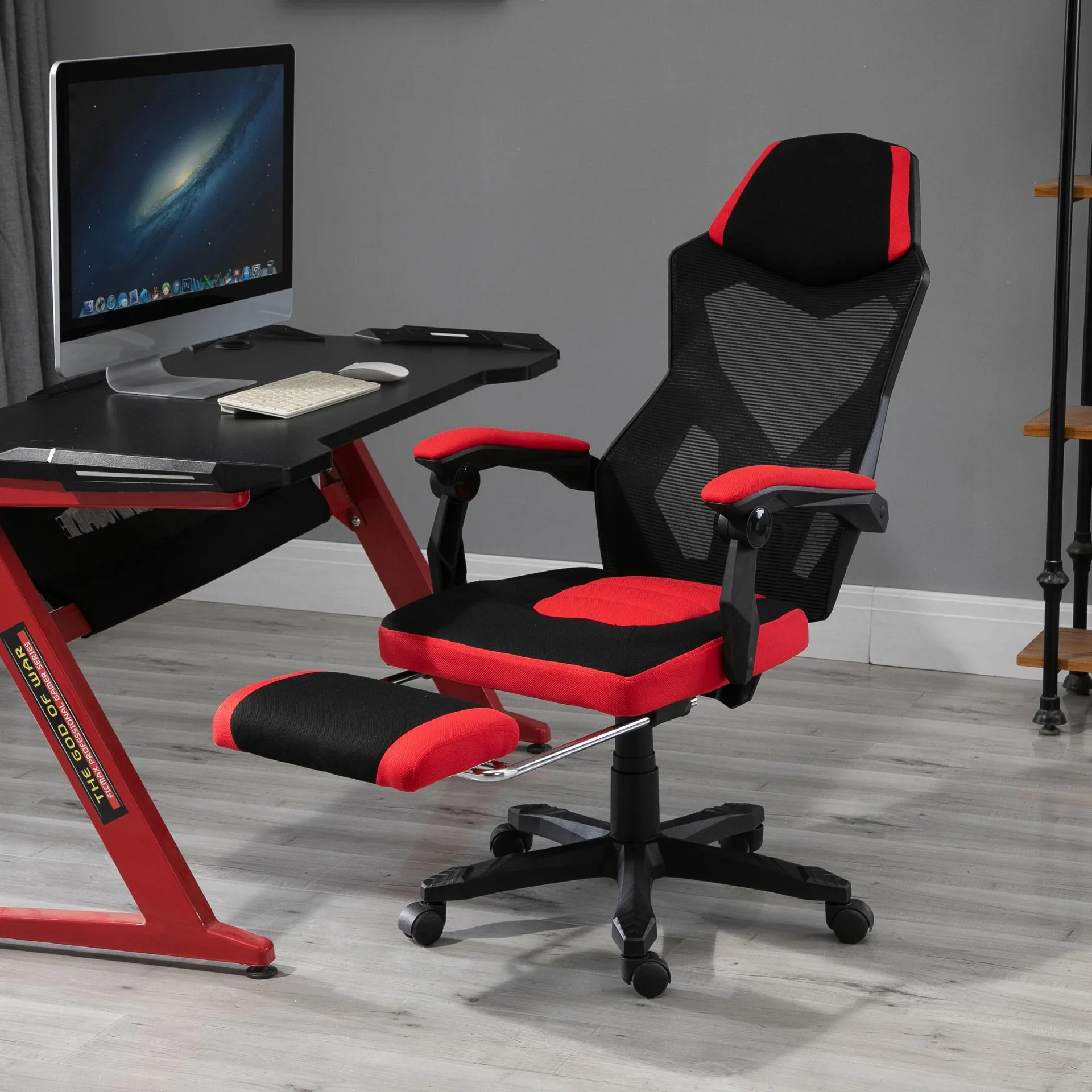 Gamingstuhl mit Fußstütze - 2