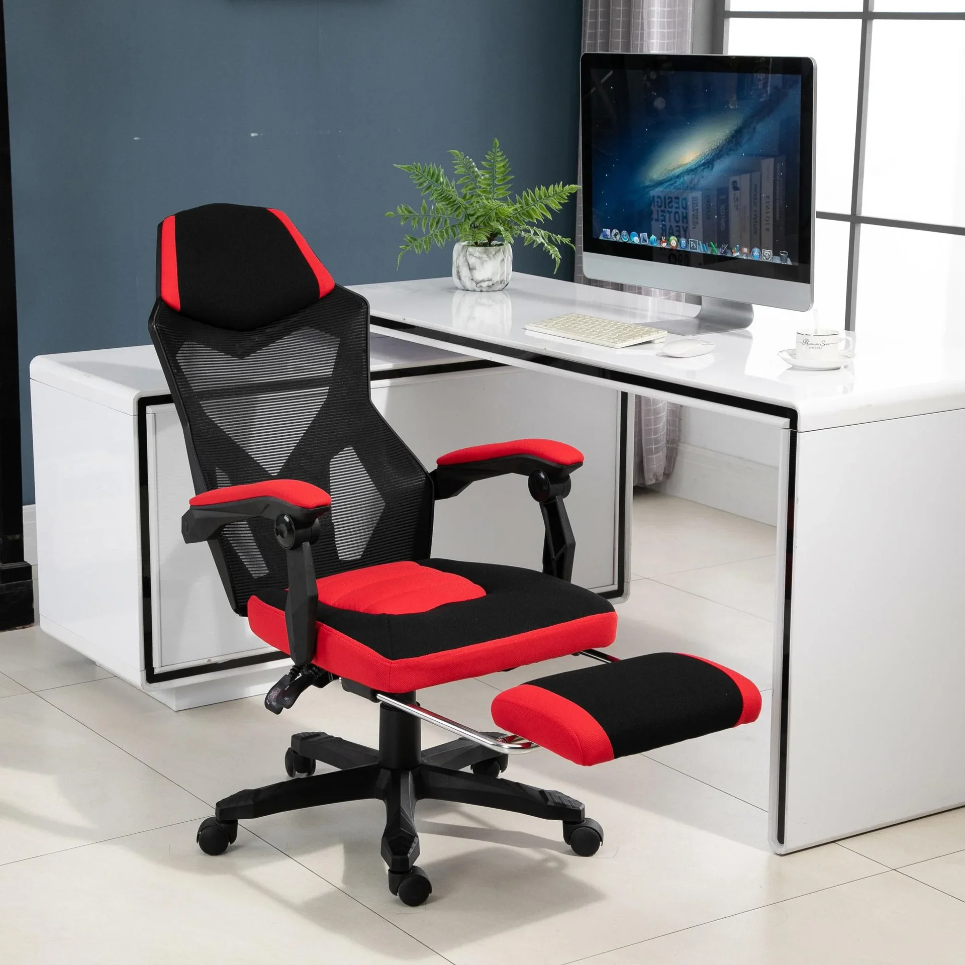 Gamingstuhl mit Fußstütze - 3