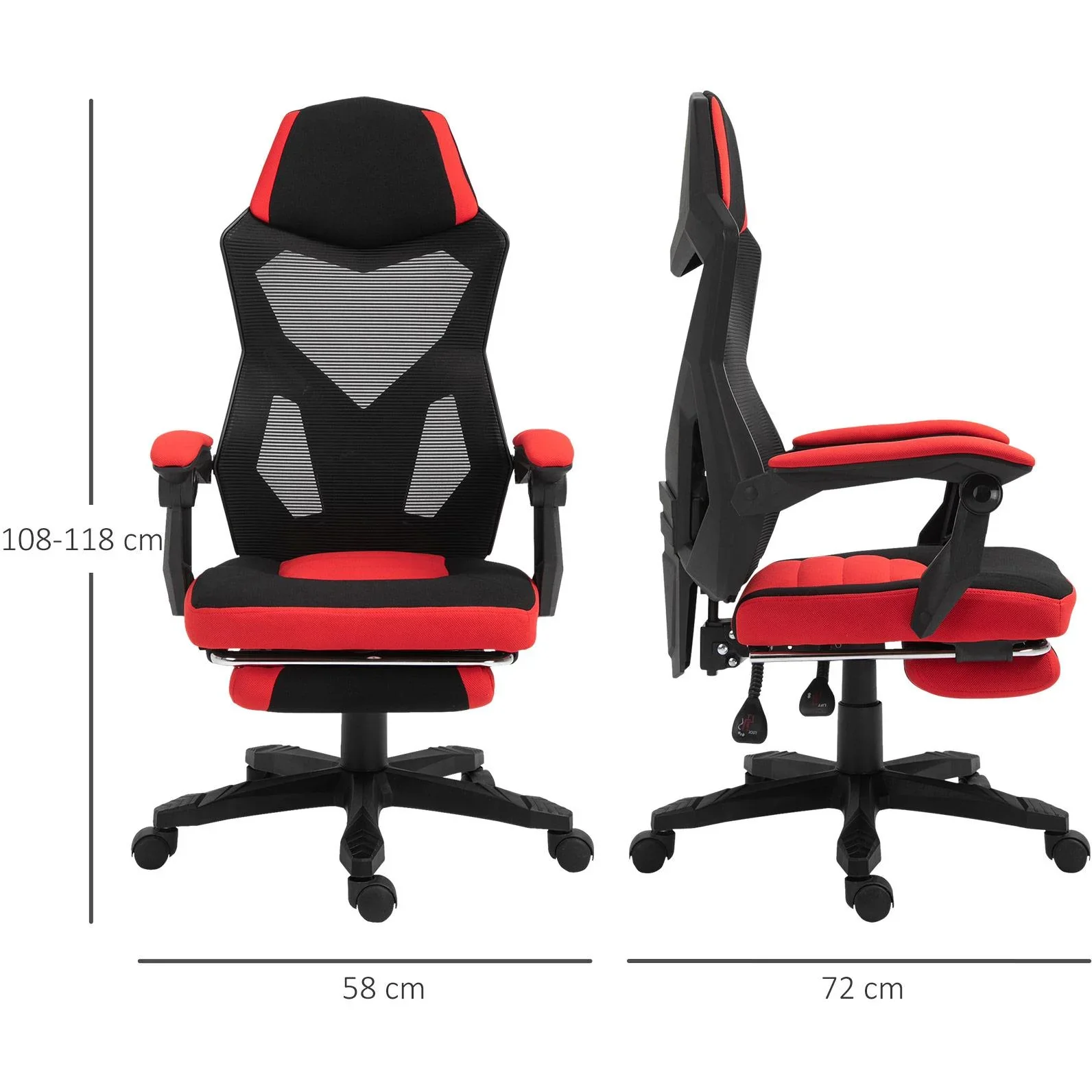 Gamingstuhl mit Fußstütze - 4