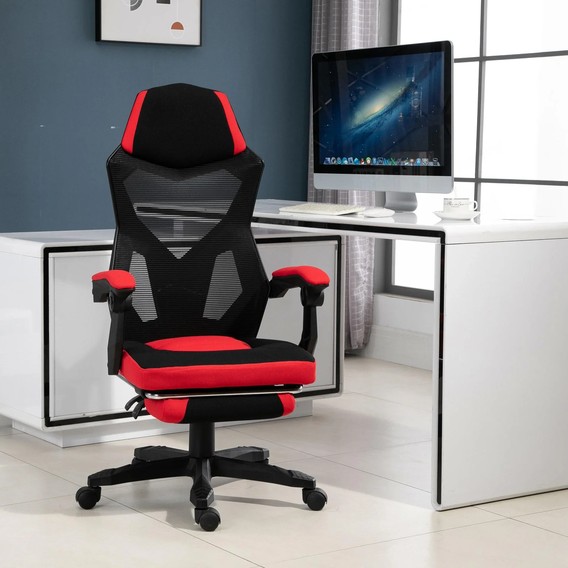 Gamingstuhl mit Fußstütze - 5