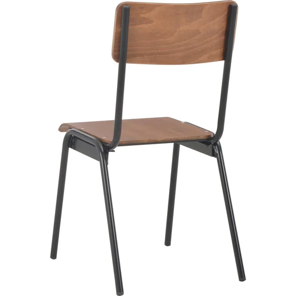 Esstischstühle 2tlg. massiv Sperrholz Stahl braun - 0