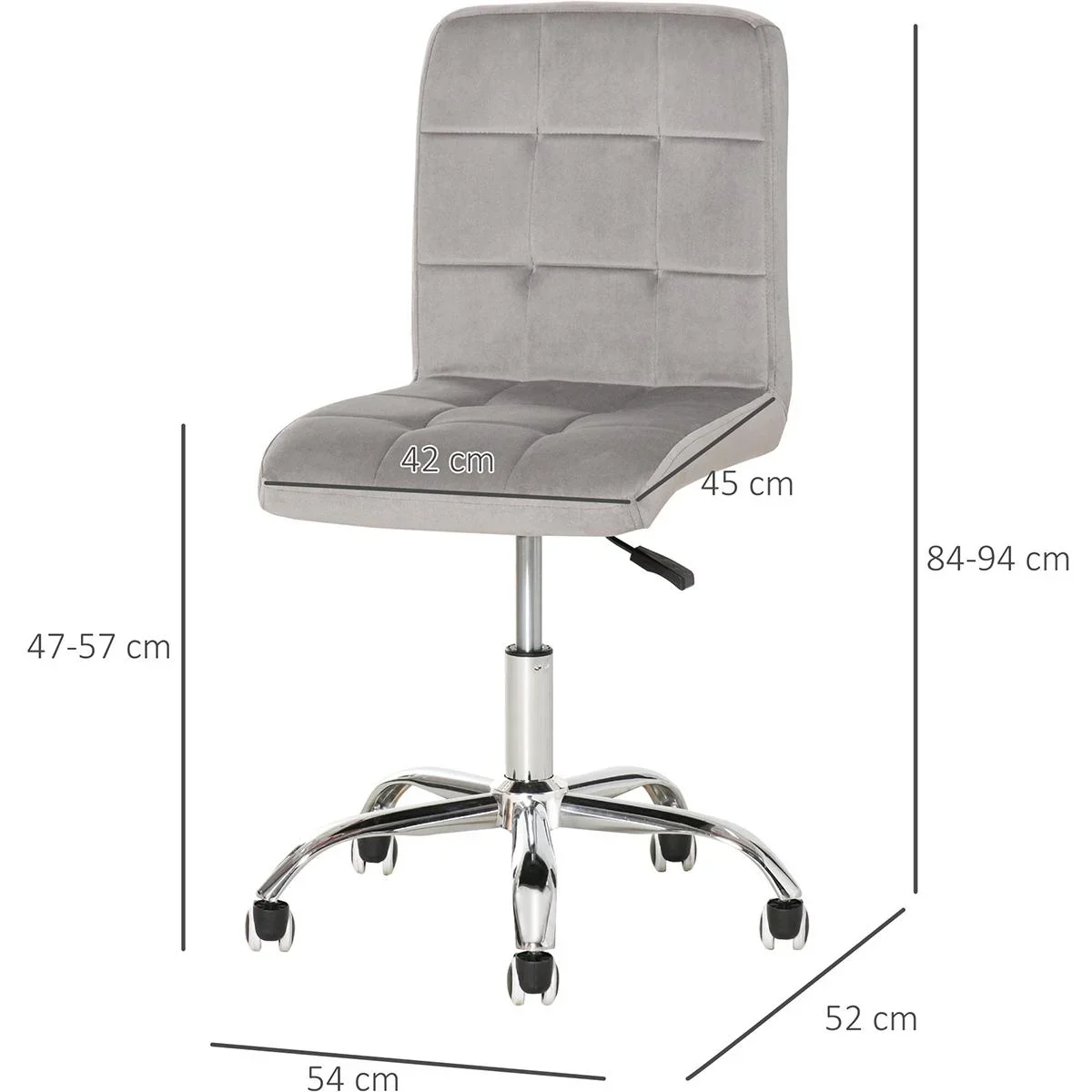 Bürostuhl höhenverstellbar Hellgrau - 1