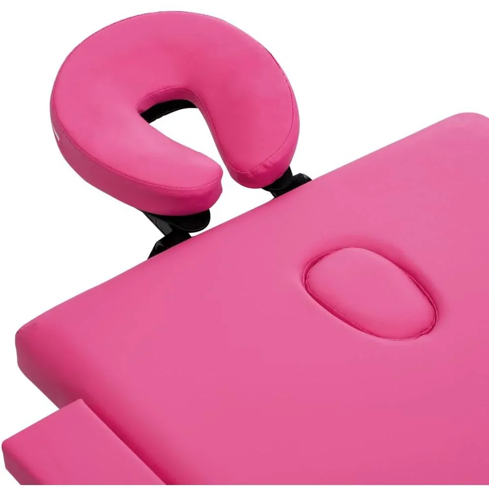 Massagetisch faltbar 2 Zonen Holz rosa - 1
