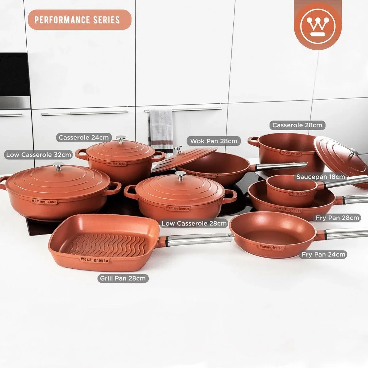 Performance Series Wokpfanne - Wok mit Deckel - 28 cm - Orange - 3