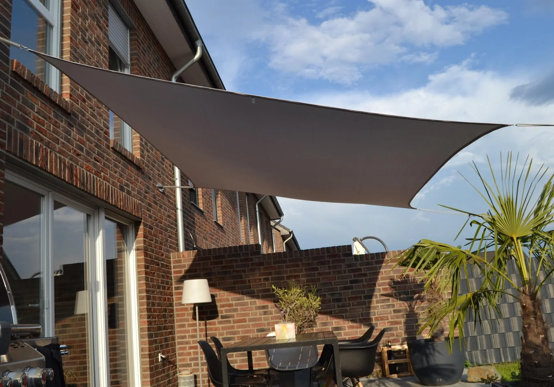 Viereck-Sonnensegel wasserabweisend silbergrau 300 x 400cm - 1