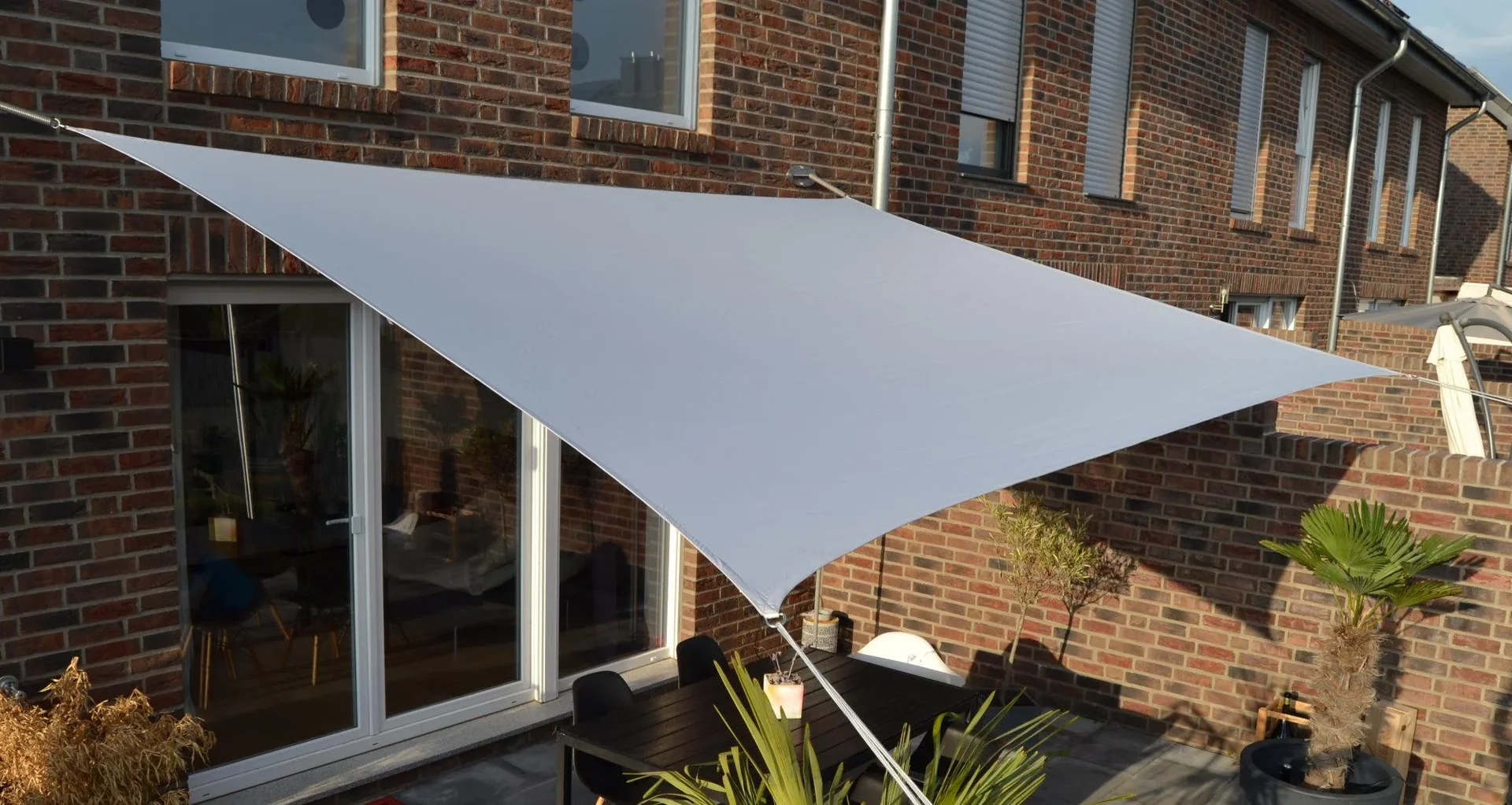 Viereck-Sonnensegel wasserabweisend silbergrau 300 x 400cm - 2