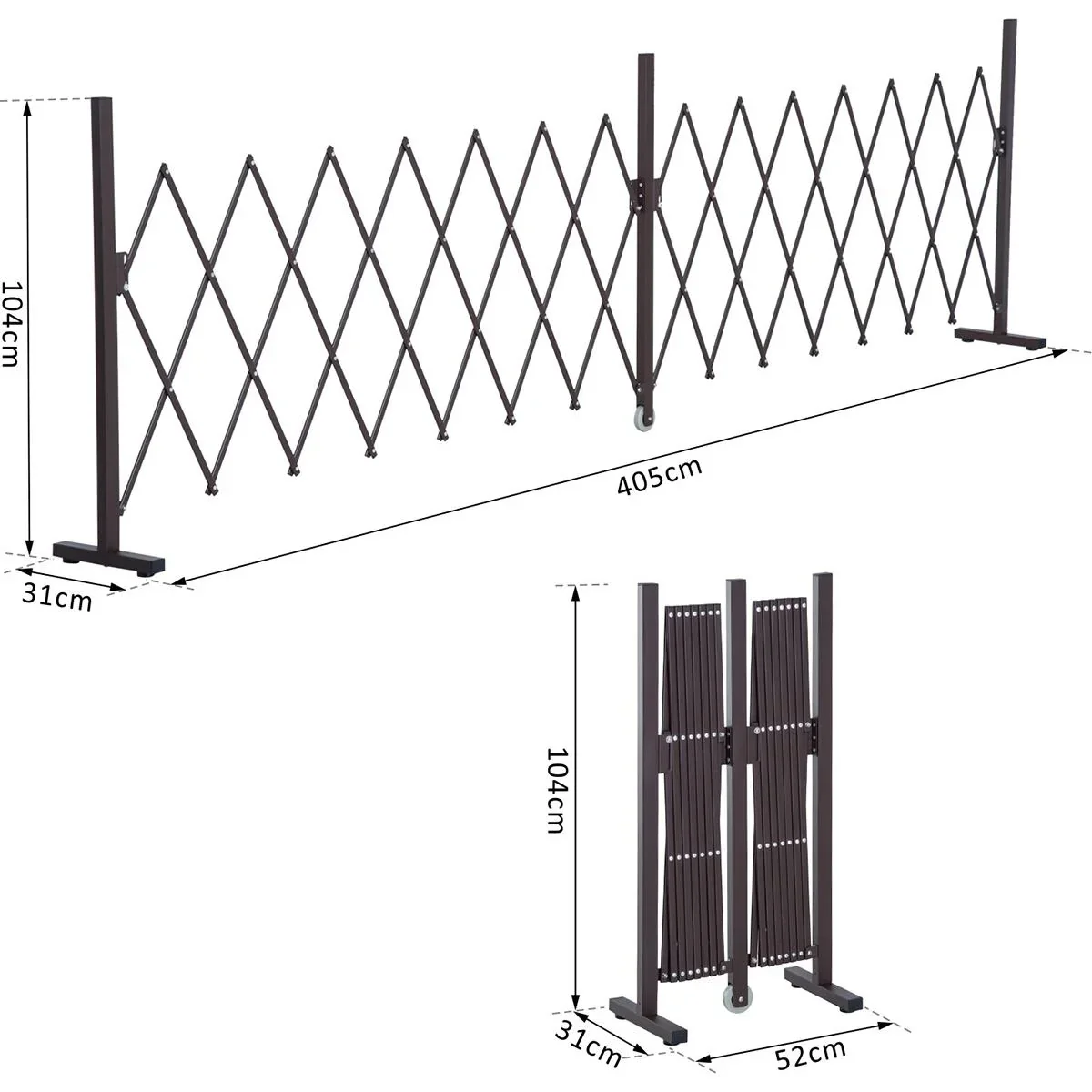 Absperrgitter ausziehbar dunkelbraun - 1