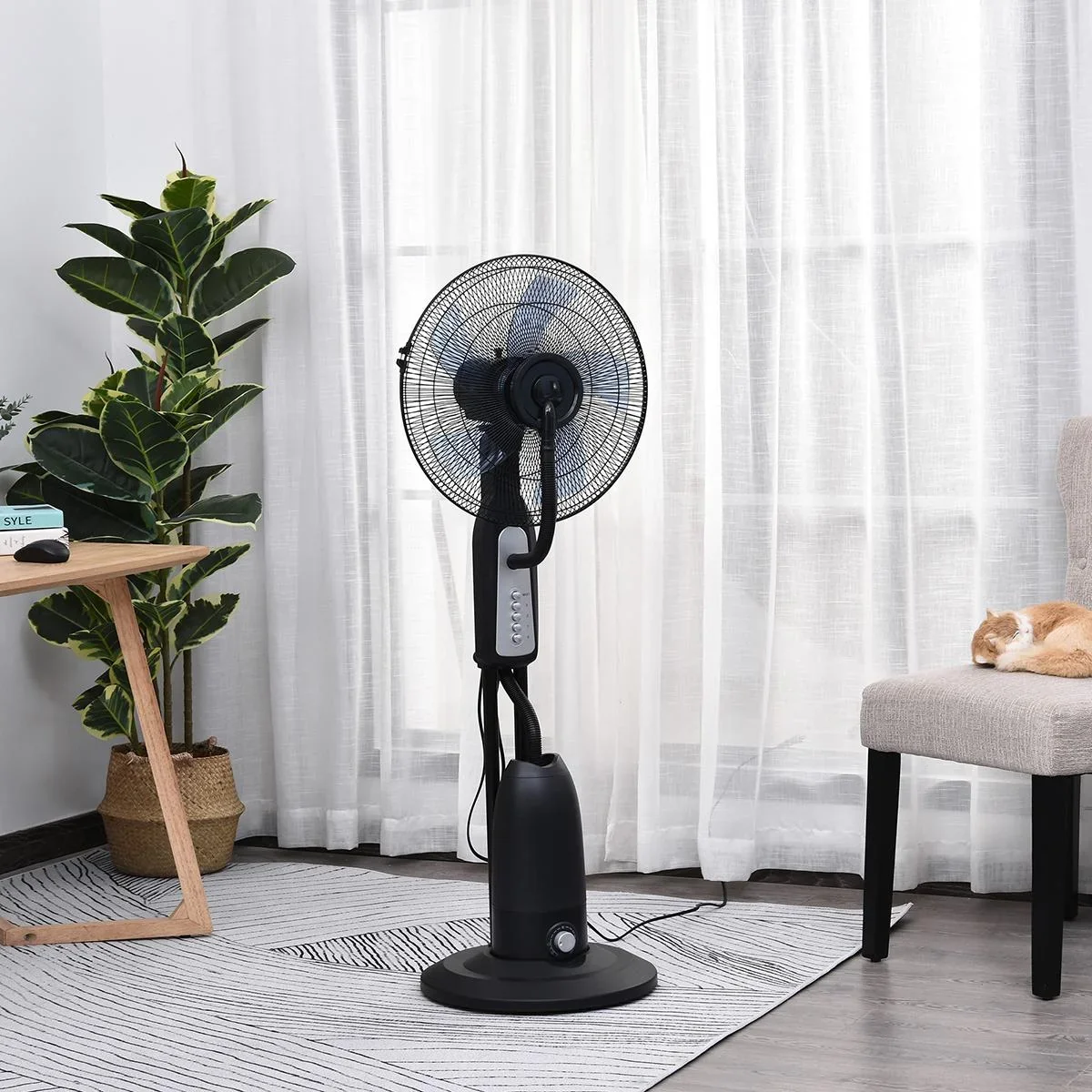 Standventilator mit Wasserzerstäuber schwarz/silber - 6