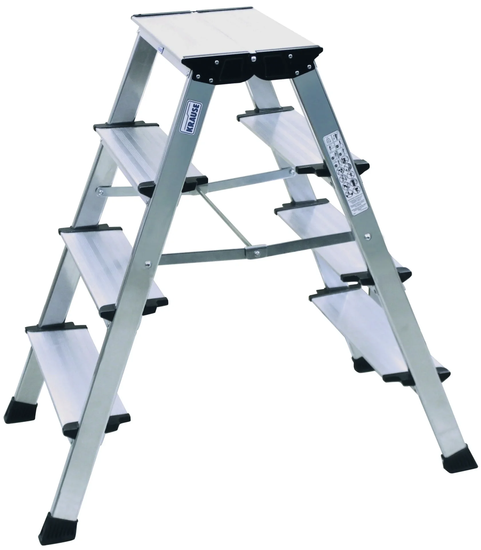 Treppo Doppel-Klapp Tritt (Alu), 2x4 Stufen - 0