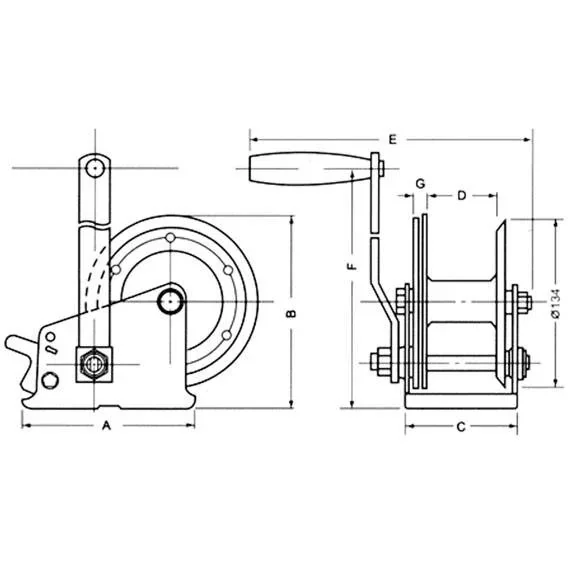 Handwinde - Max. 420 kg - Extra stark - 0