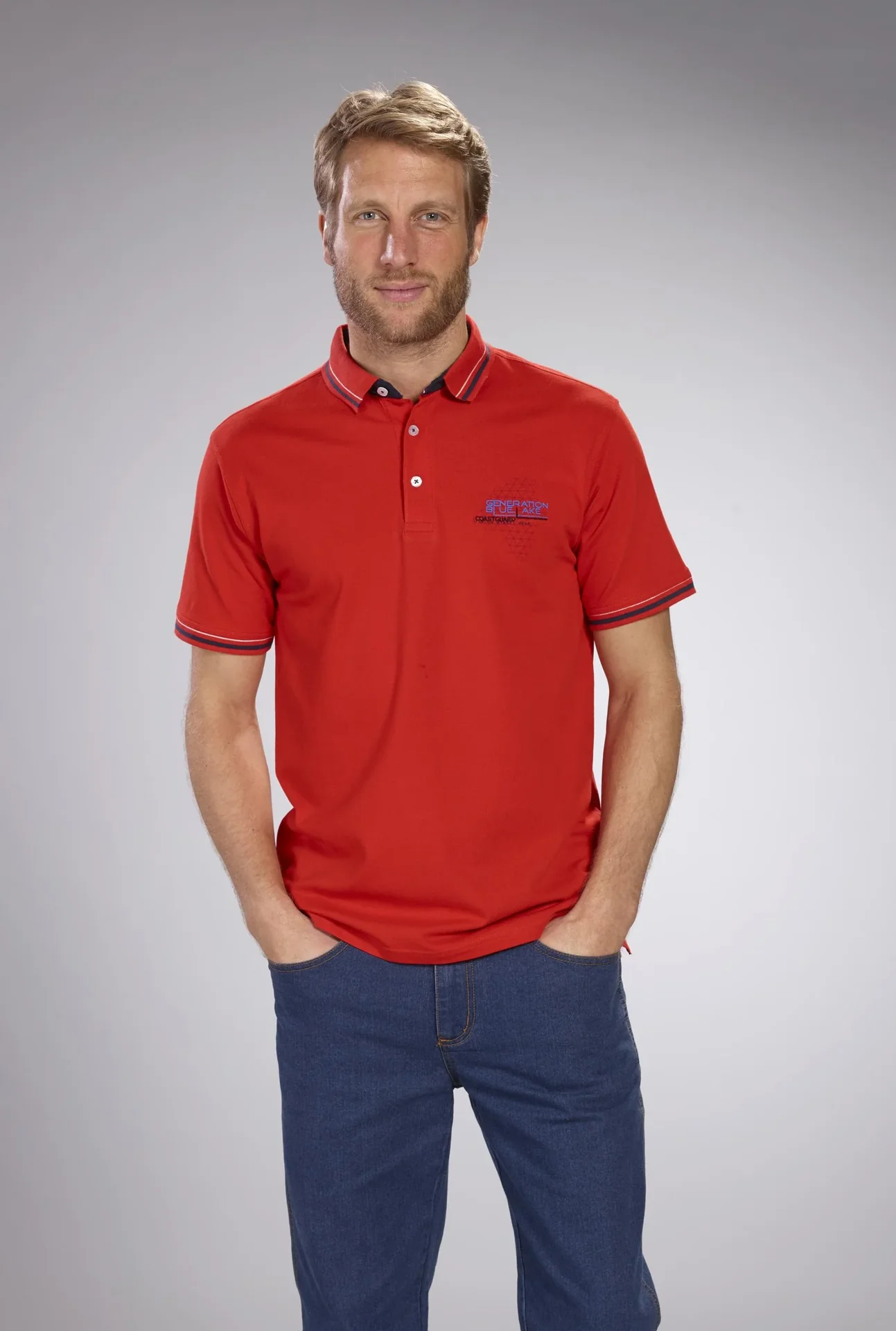 Poloshirt aus Pique, Farbe rot, Gr.M - 4