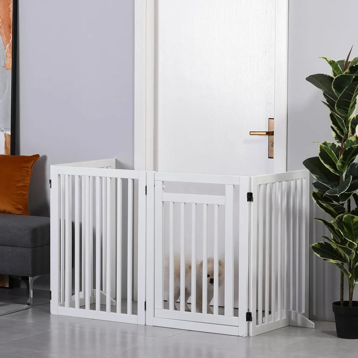 Absperrgitter für Hunde weiß - 2