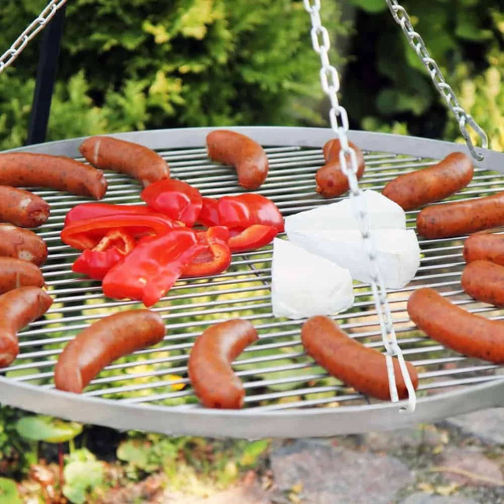 Schwenkgrill 180 cm + Doppelrost aus Edelstahl 70 cm und 40 cm-3