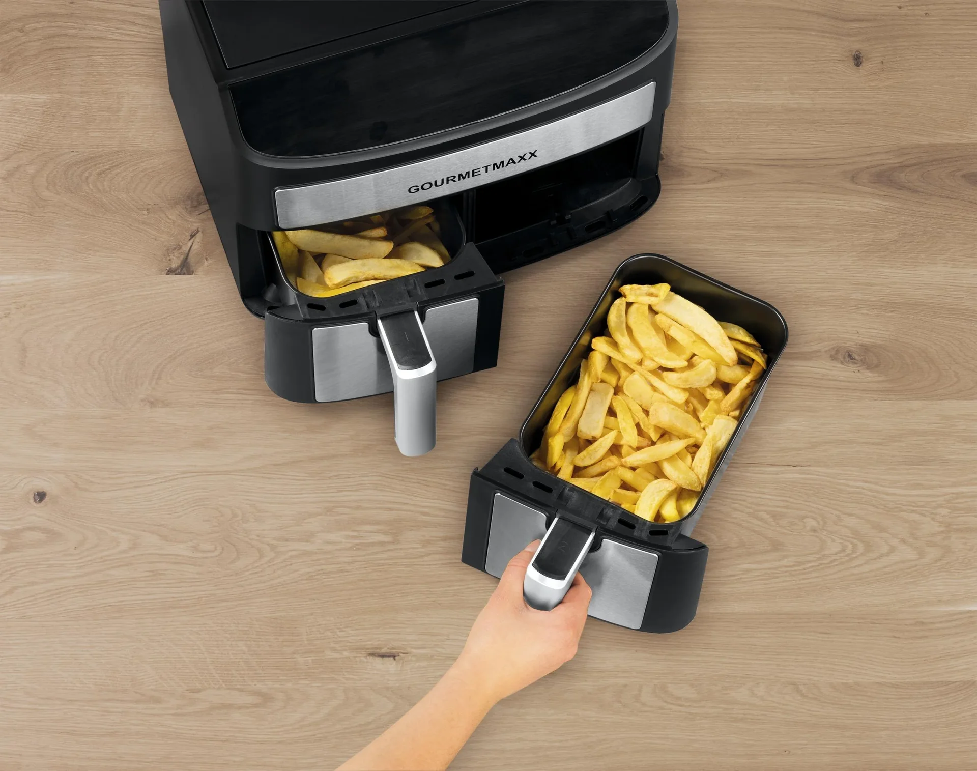 Heißluftfritteuse Doppelkammer 7 l, 2400 W - 8