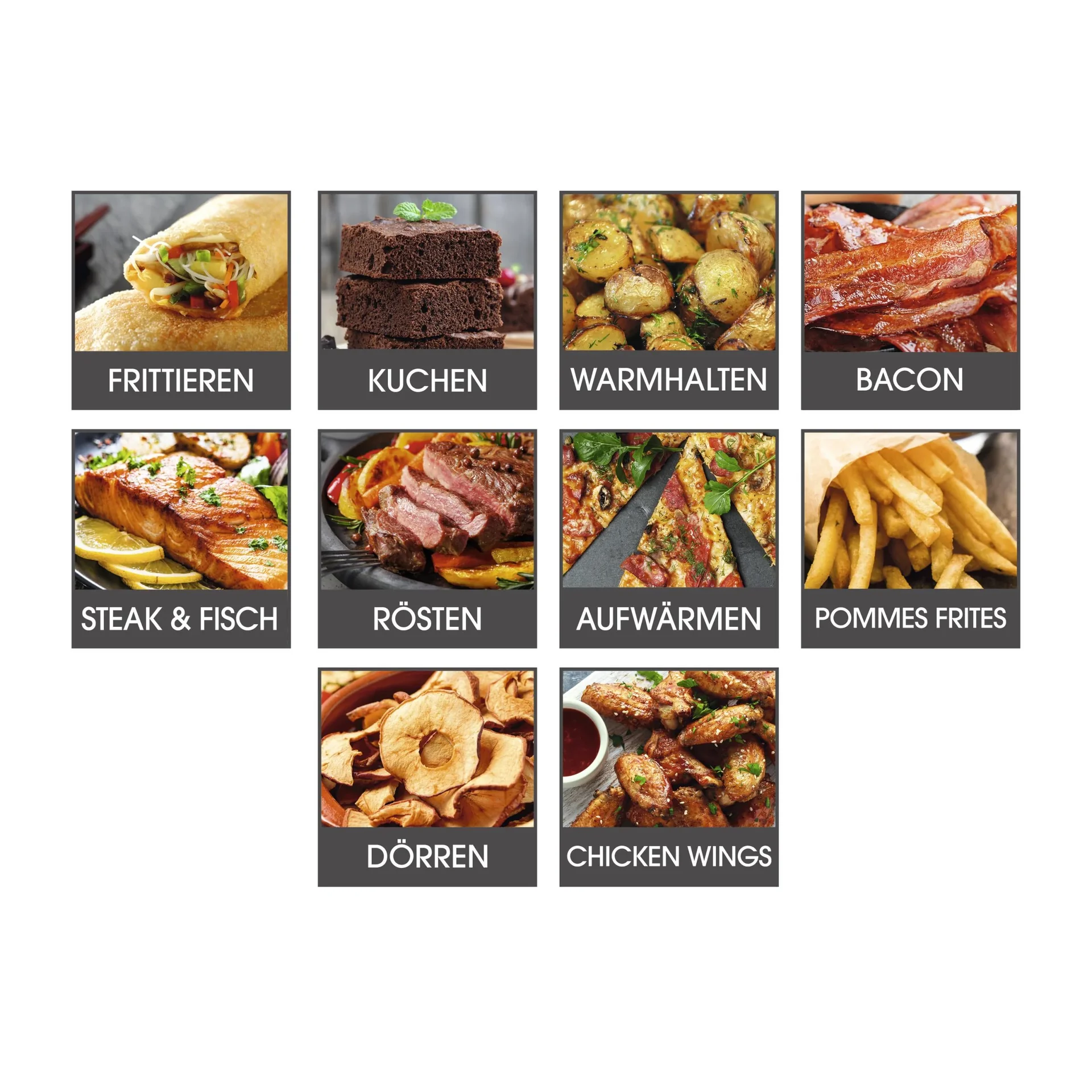 Heißluftfritteuse Doppelkammer 7 l, 2400 W - 9