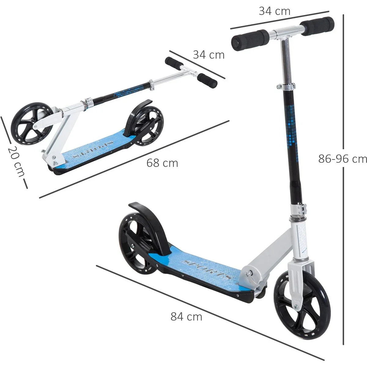 Tretroller für Kinder blau/weiß - 3