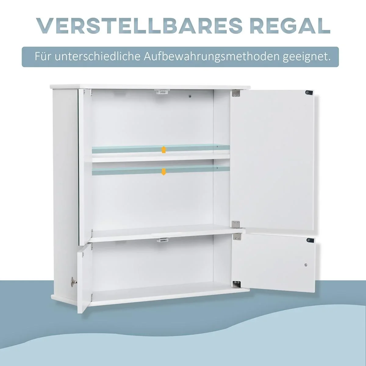 Spiegelschrank Glas MDF 55 cm x 17,5 cm x 60 cm - 2