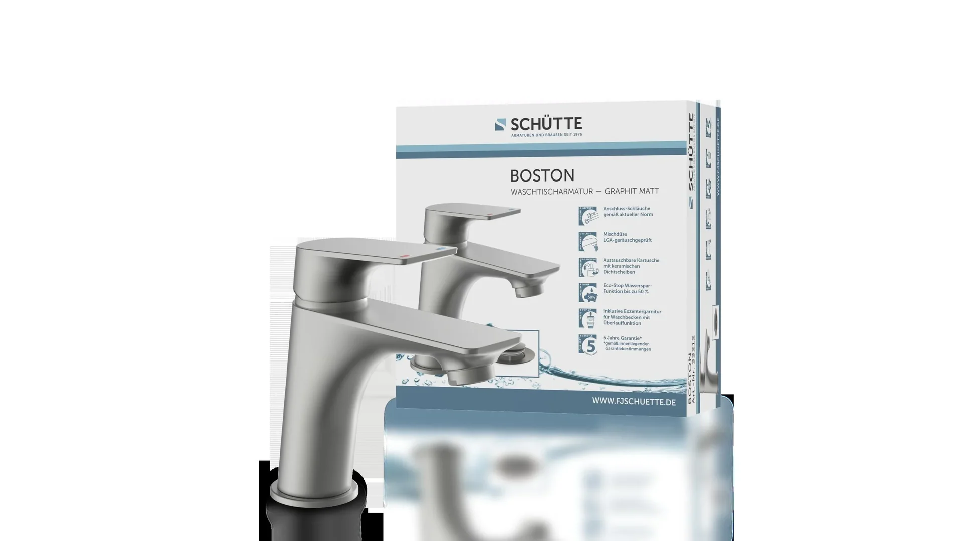 Waschtischarmatur "BOSTON", Graphit matt - 7
