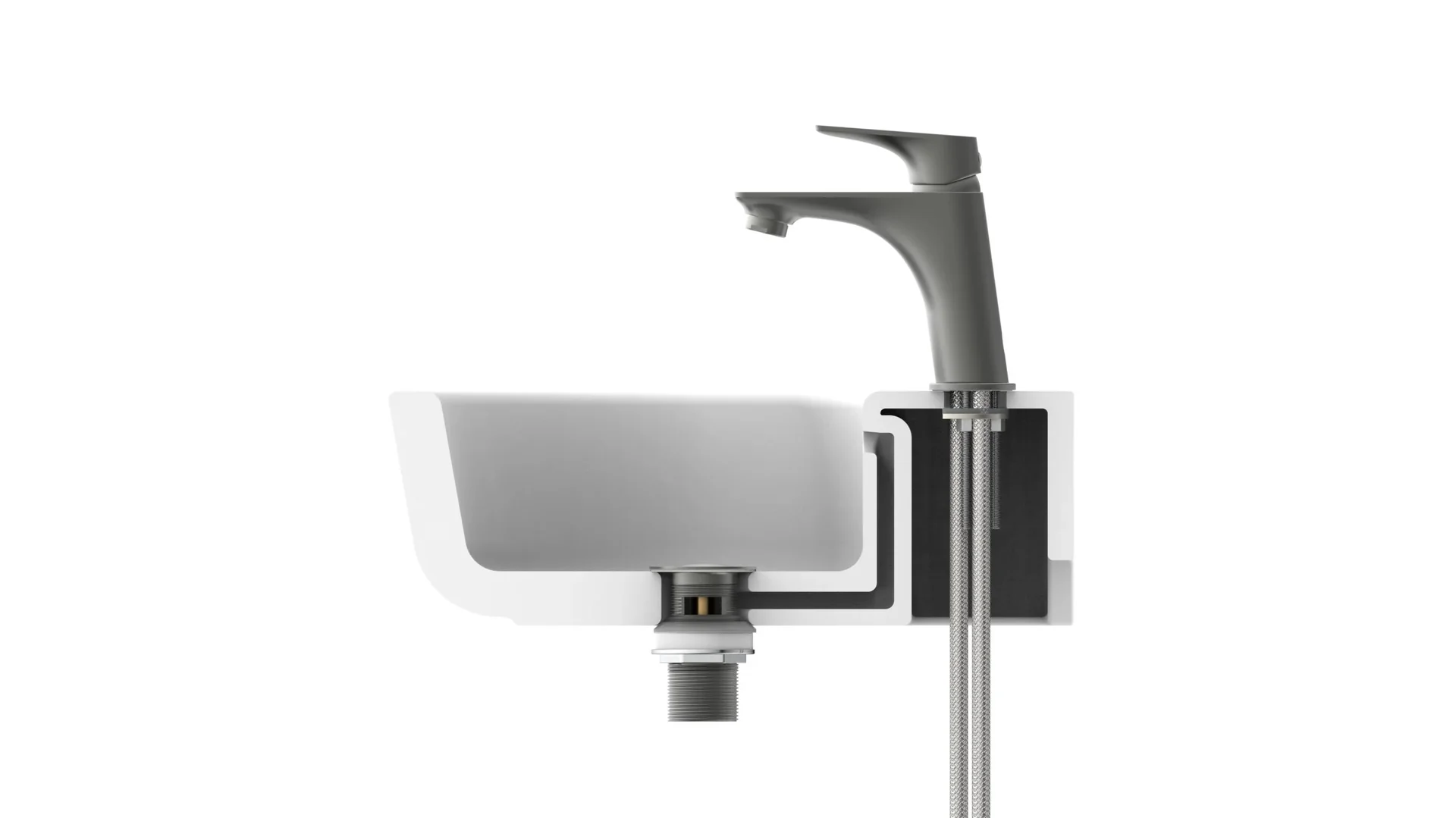 Waschtischarmatur "BOSTON", Graphit matt - 8