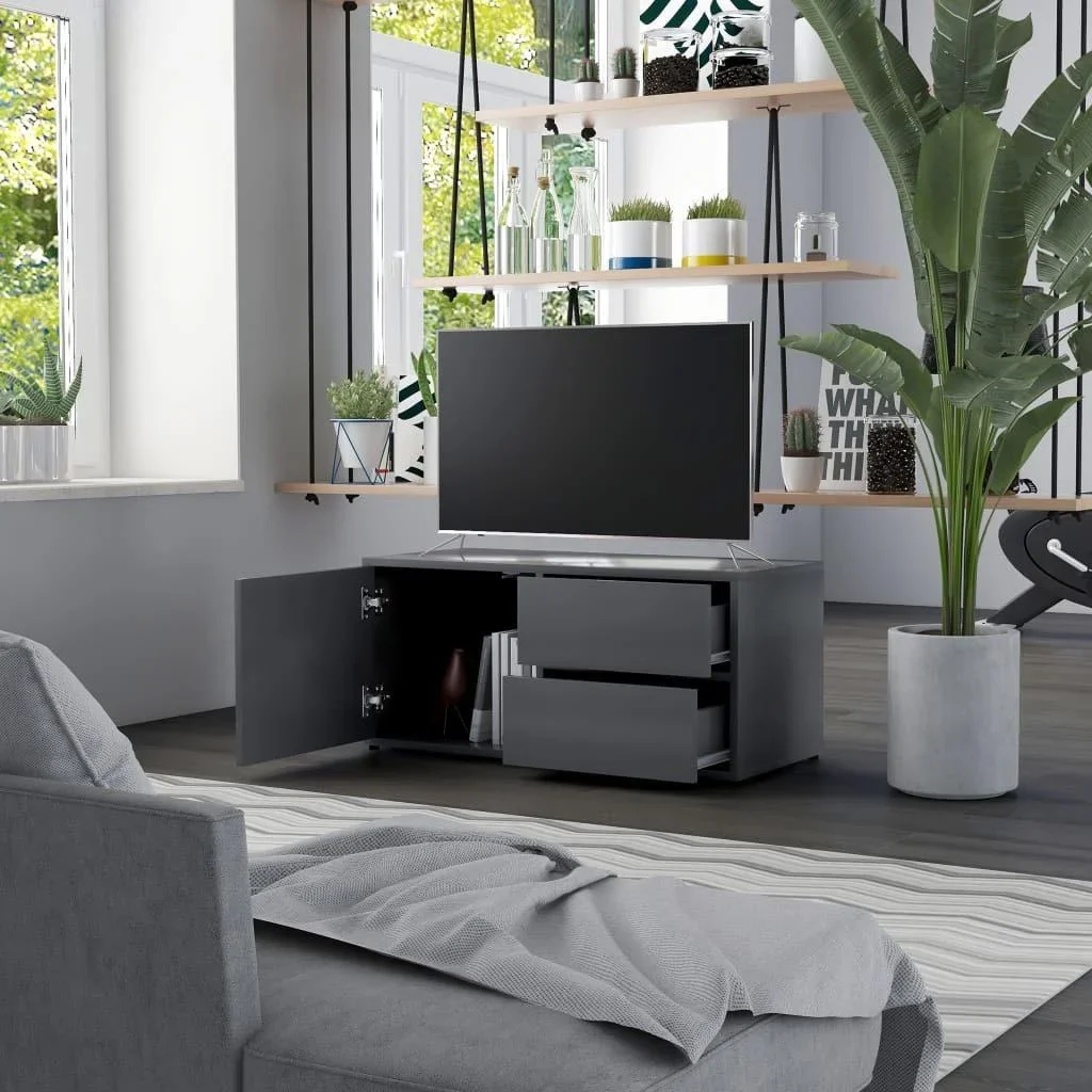 TV-Schrank 80x34x36 cm Spanplatte grau - 2