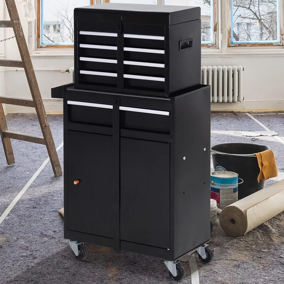 Mobiler Werkstattwagen schwarz - 2