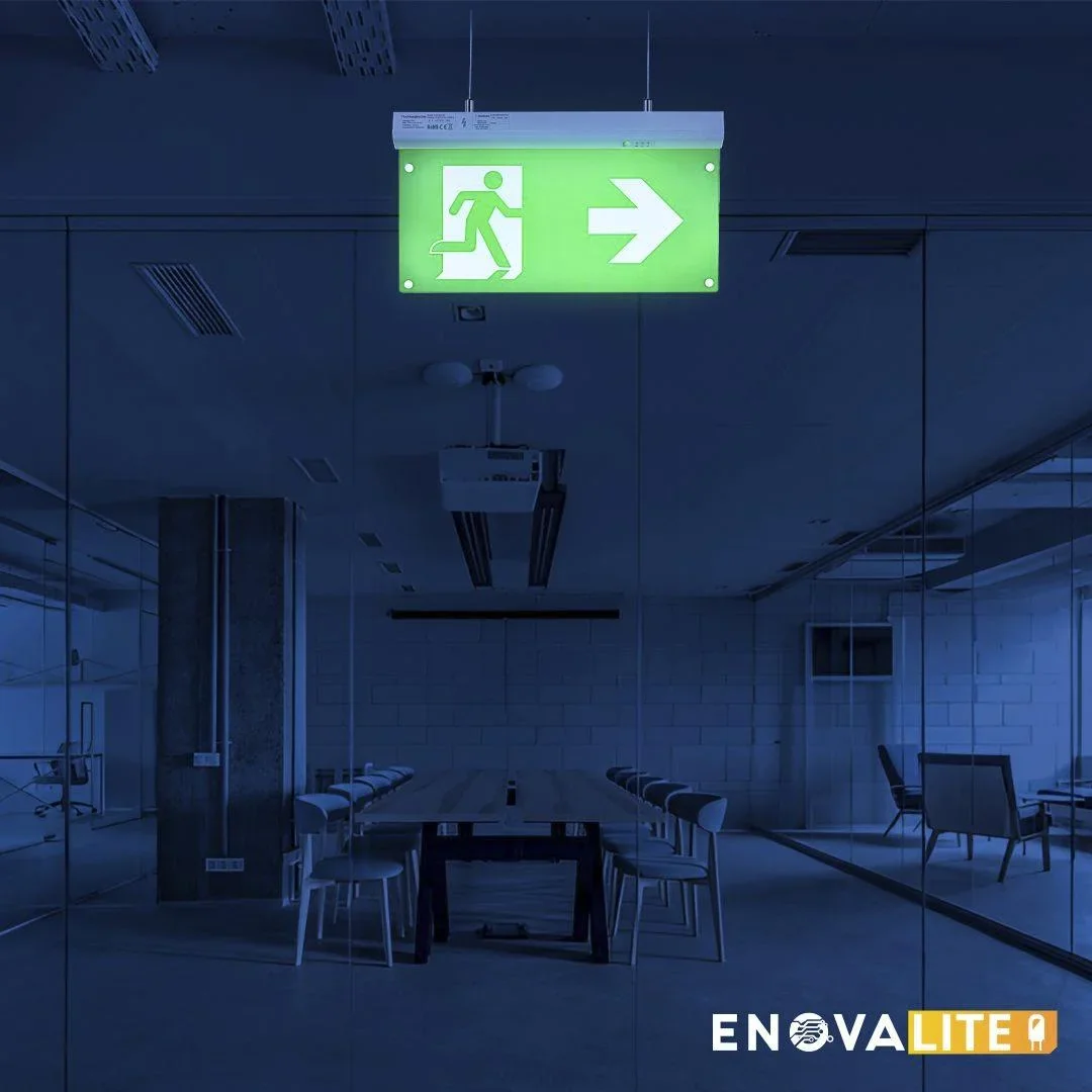 LED-Fluchtwegleuchte 4in1, Notausgang mit Notstromeinheit mit TEST-Funktion hat 4 Montagemöglichkeiten - 0