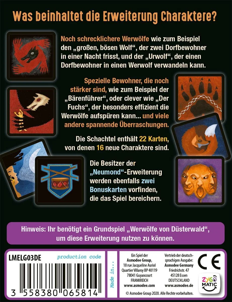 Werwölfe von Düsterwald Charaktere - Erweiterung - 0