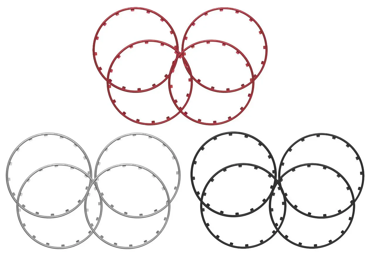 Rim Ringz Felgenring, 15 Zoll, Farbe rot - 0