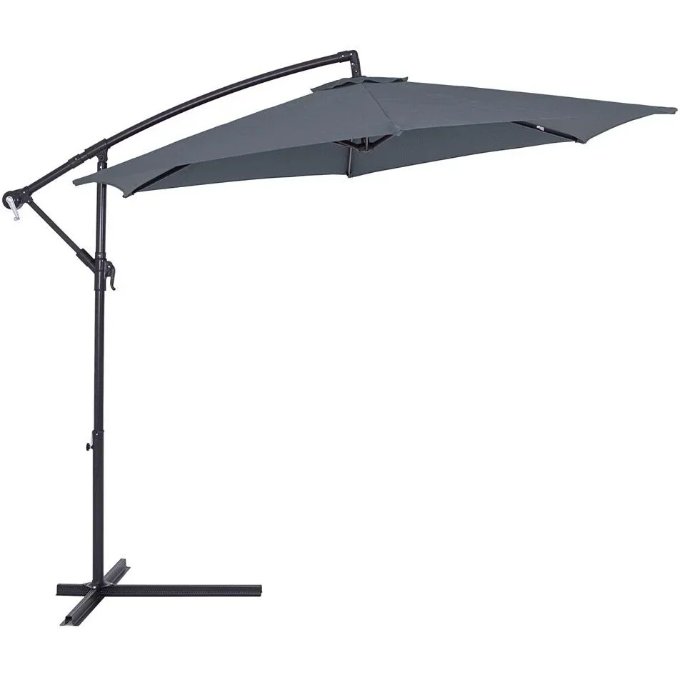 Sonnenschirm faltbarer Aluminium-Antacite mit Kurbel Ø 300 cm - 0