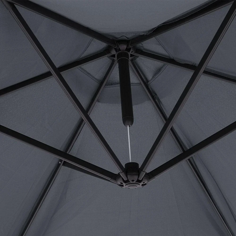 Sonnenschirm faltbarer Aluminium-Antacite mit Kurbel Ø 300 cm - 5