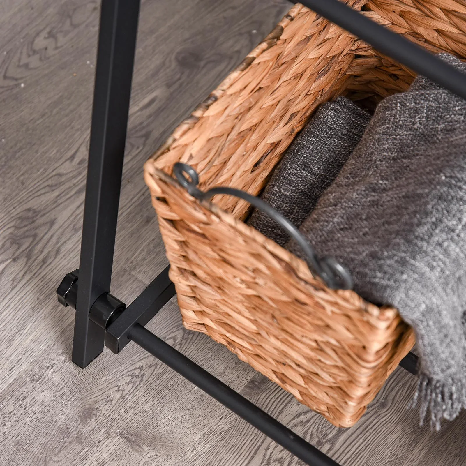 Garderobe mit Schuhablage, schwarz - 3