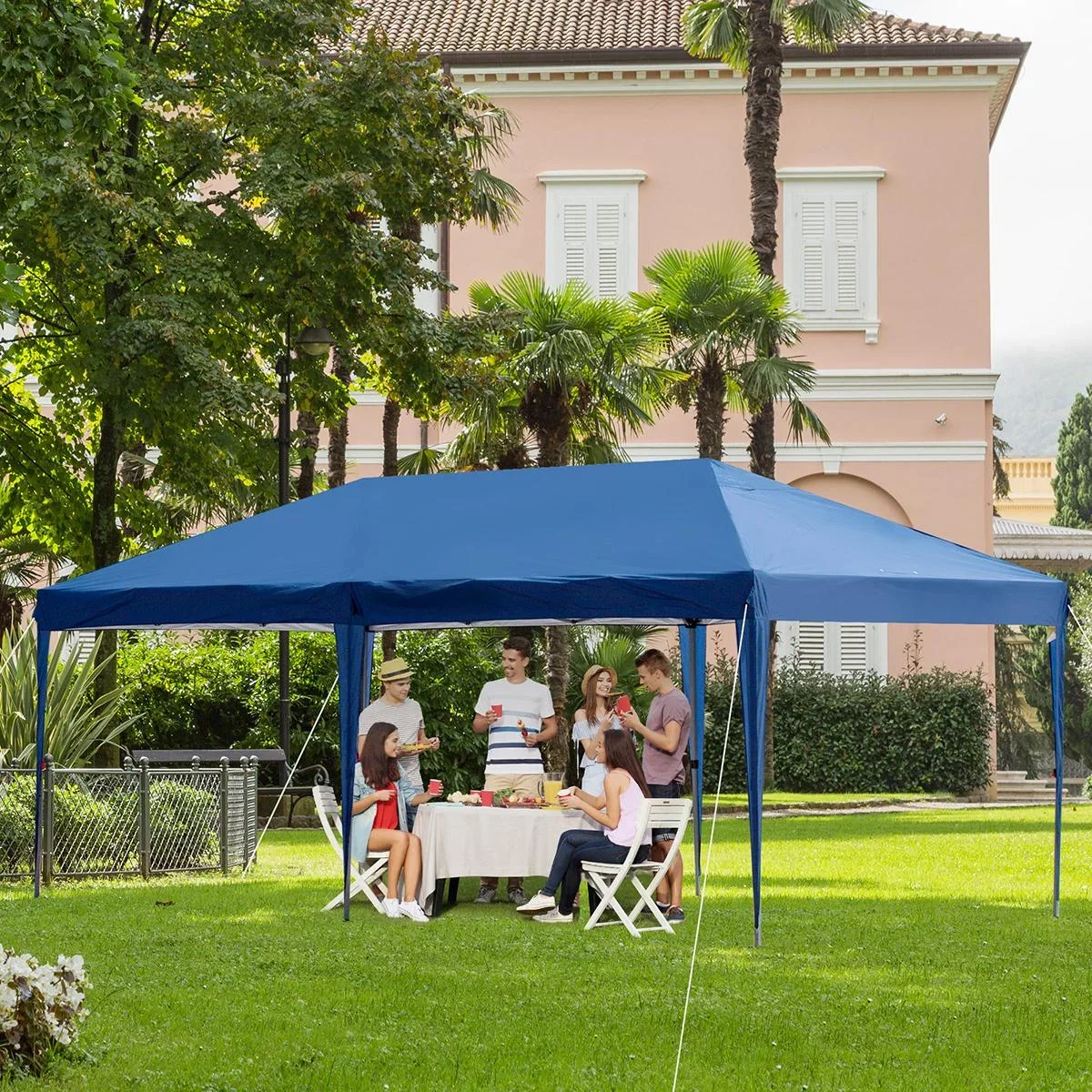 Pop-Up-Pavillon zusammenfaltbar dunkelblau - 0