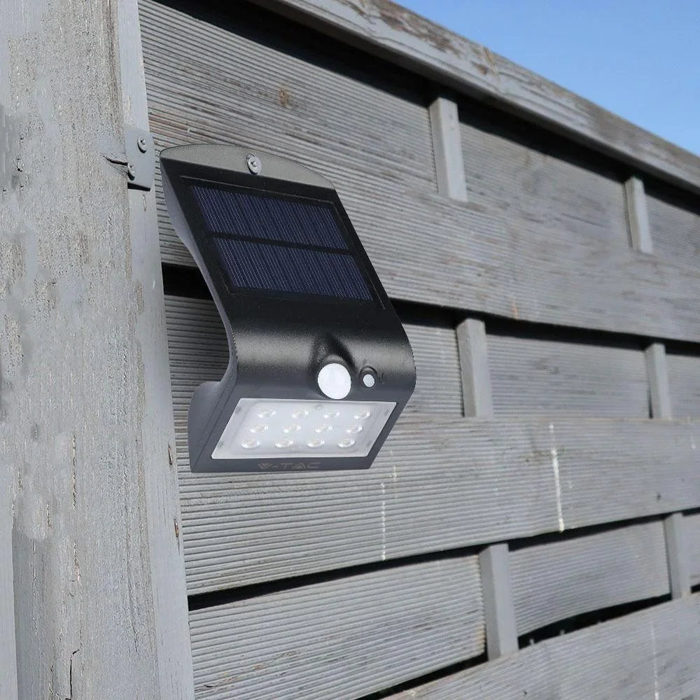 VT-767-2 LED-Solar-Außenbeleuchtung - 1,5W - 220Lm - schwarz - 3