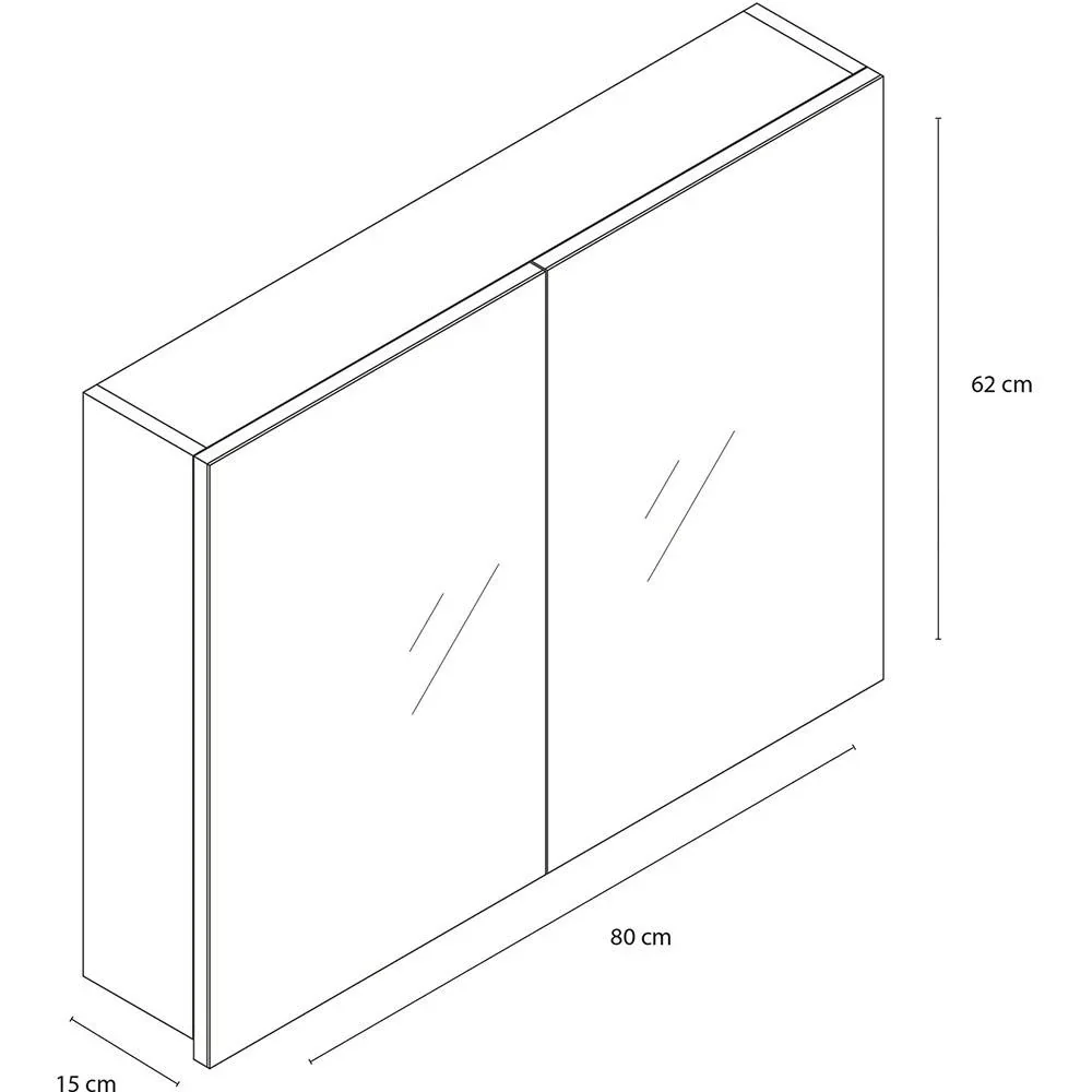 Concept Spiegelschrank 80cm schwartz fsc - 1