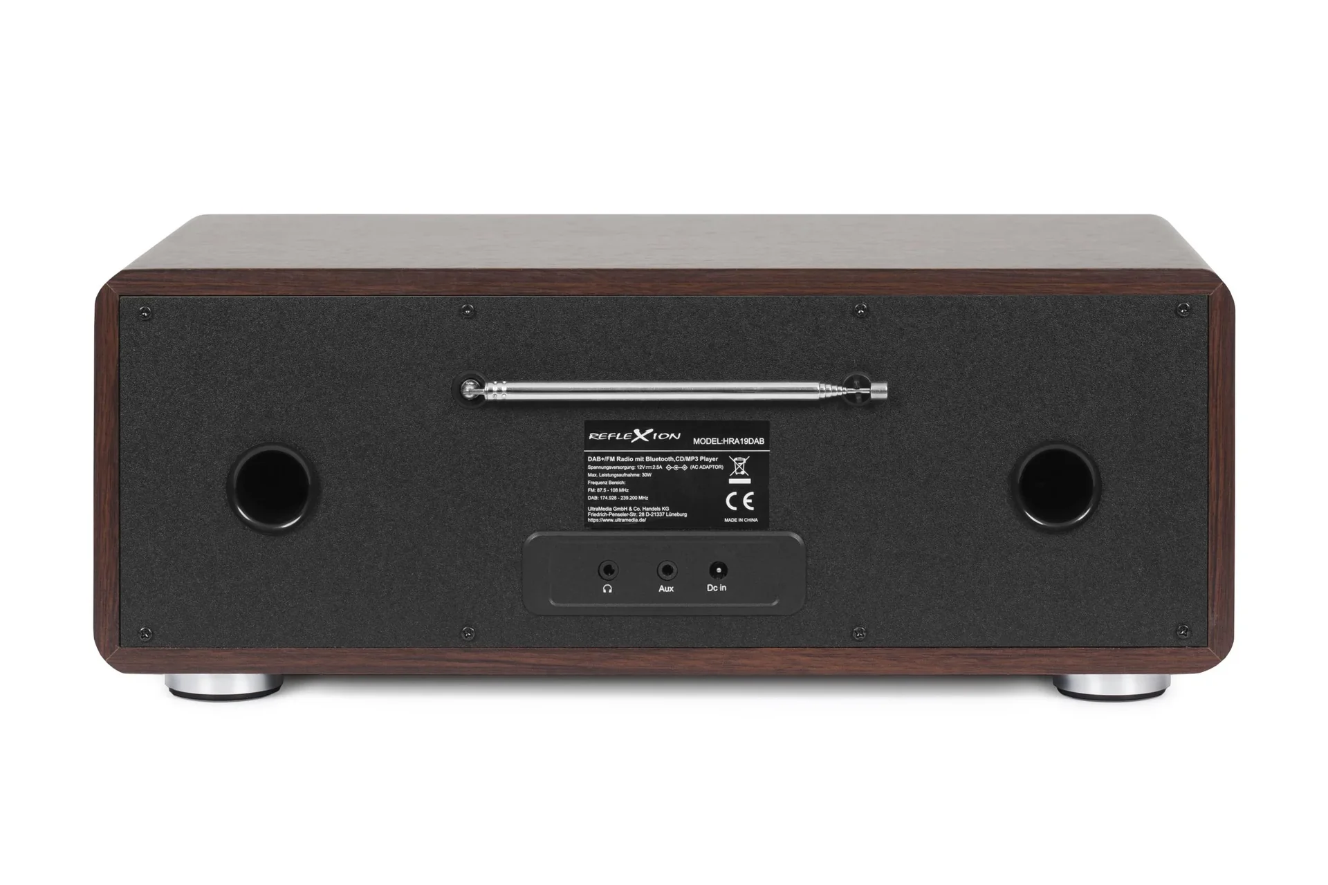 Design DAB+/UKW-Radio mit Bluetooth, CD, USB, Aux-In und Encoding holzfarben - 0