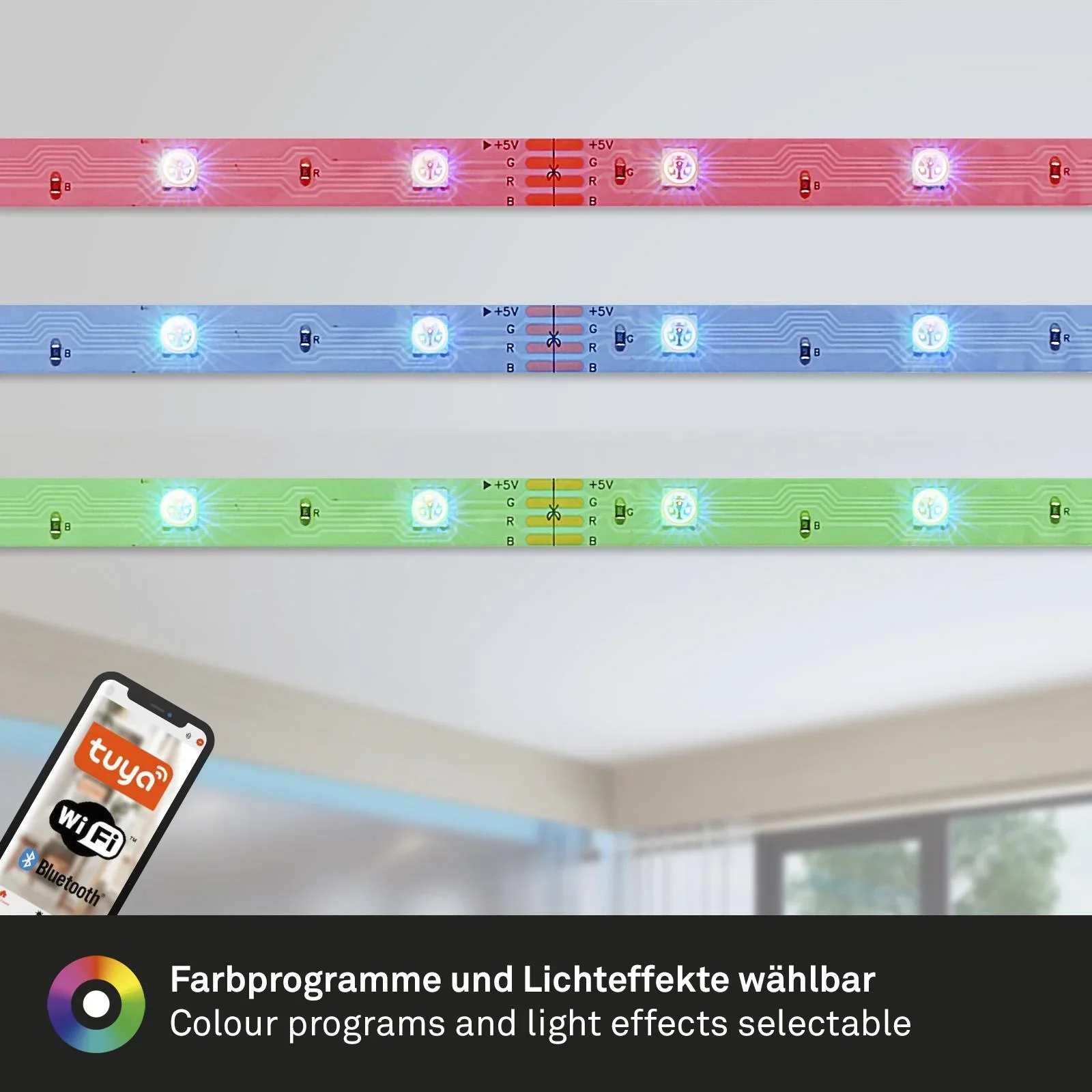 USB SMART Wifi + Bluetooth RGB-LED Flexband, 5m, APP-Steuerung, 150 RGB-LEDs - 2