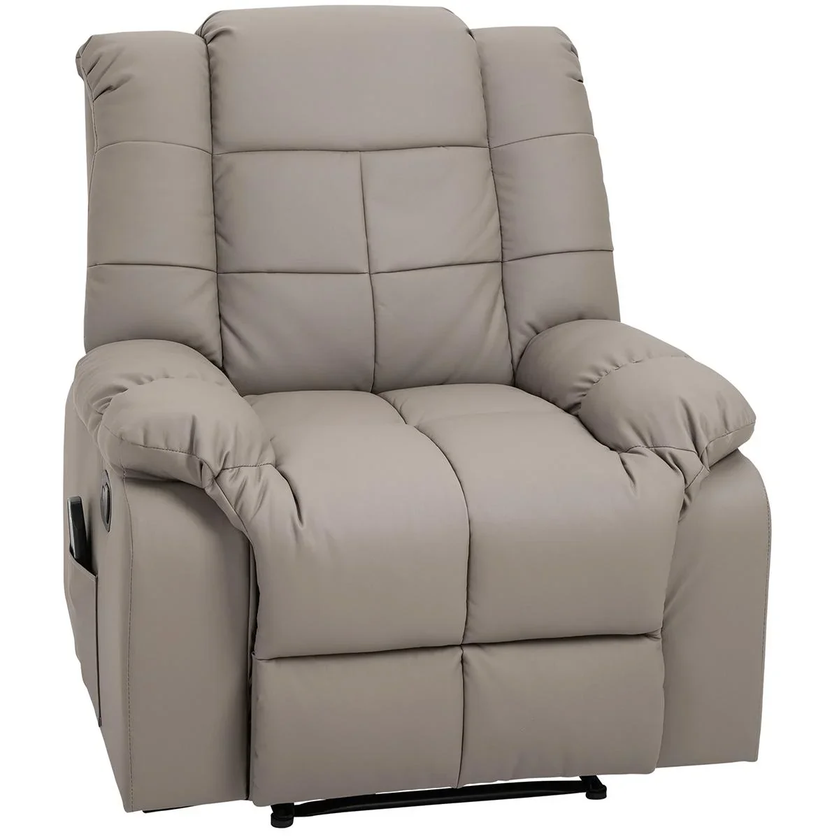 Massagesessel Fernsehsessel Relaxsessel mit Massagefunktion Kunstleder Holz Metall Schaumstoff Grau 94 x 99 x 99 cm - 0