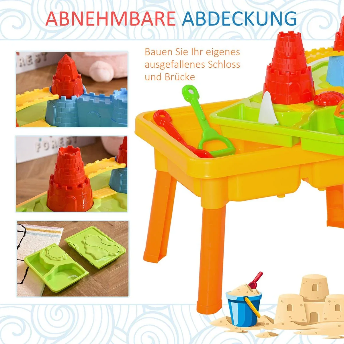 Kinder Sandspielzeug Burgthema bunt - 0